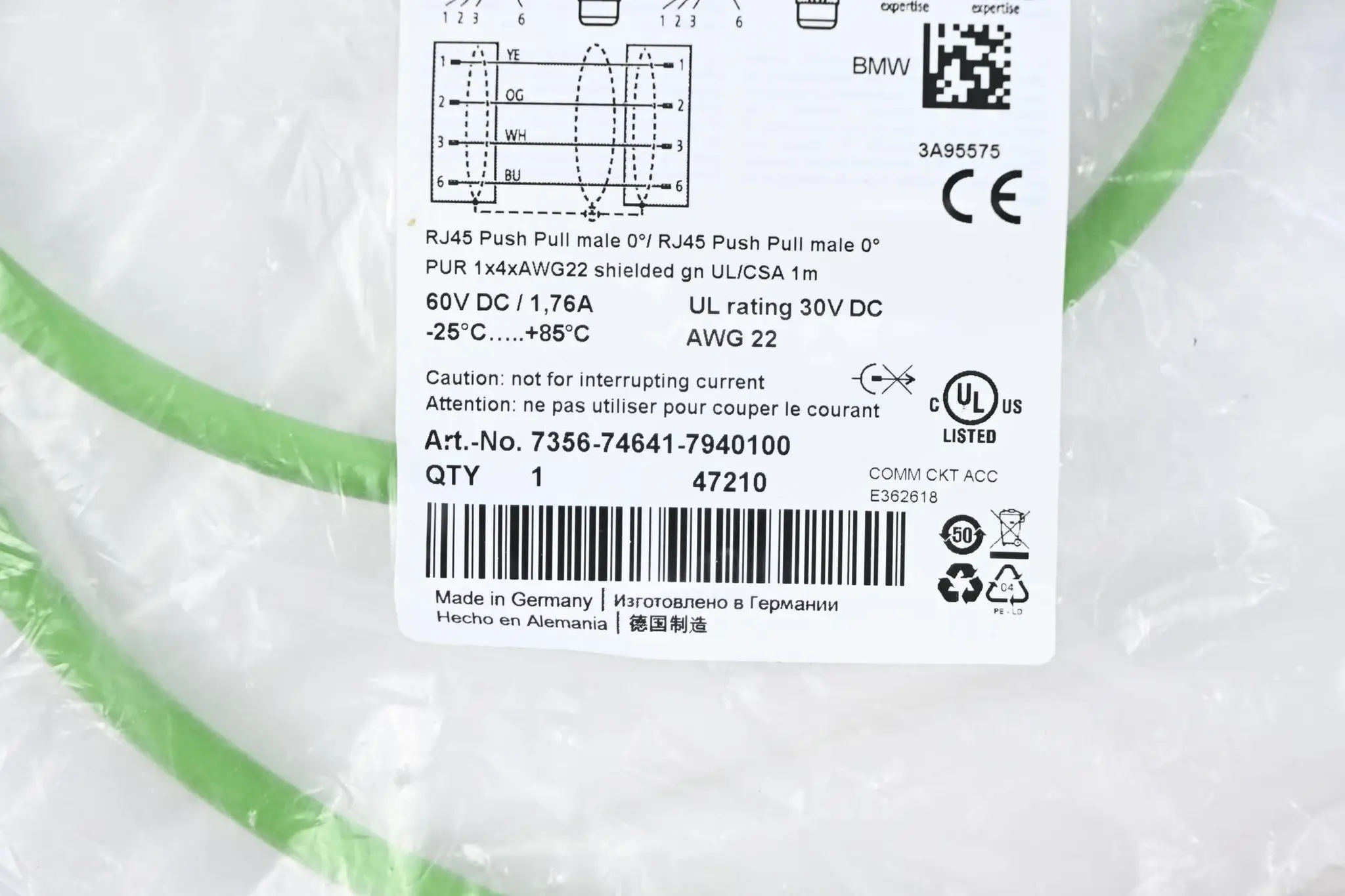 Produktfoto 1 von Murr Elektronik Ethernet-Anschlussleitung 7356-74641-7940100