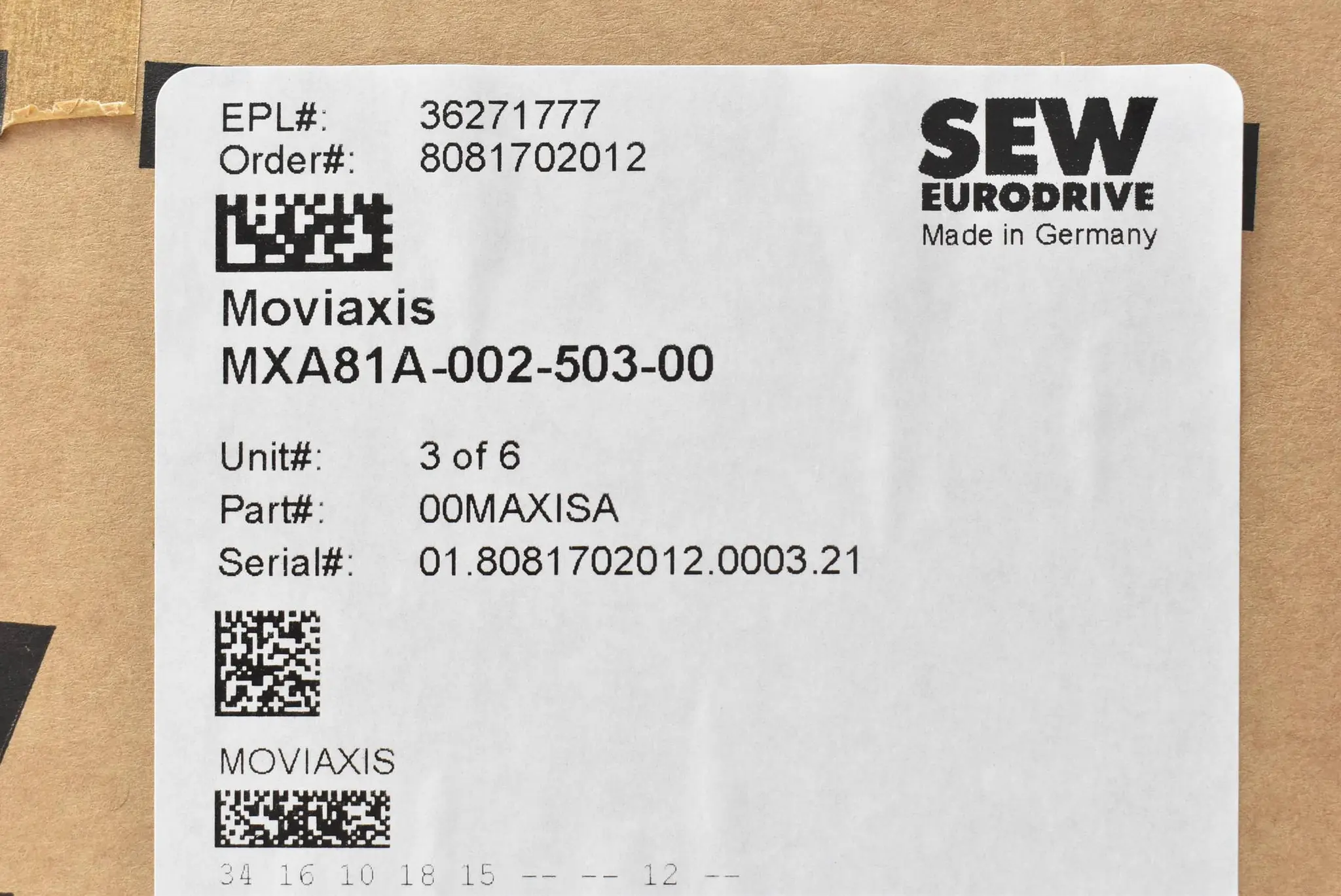 Produktfoto 1 von SEW Eurodrive Moviaxis Achsmodul MXA81A-002-503-00