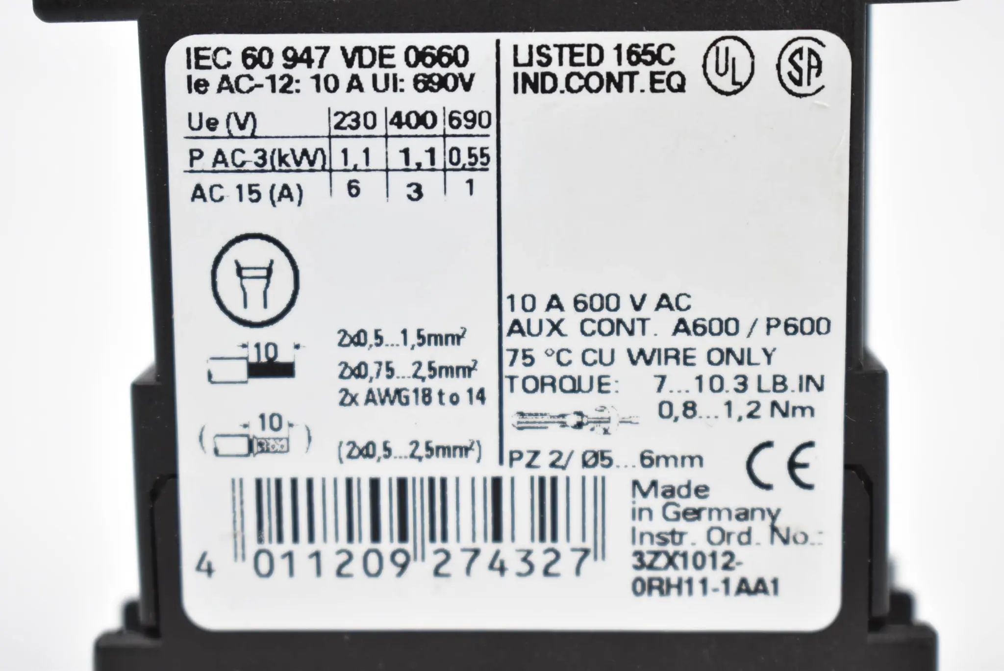 Produktfoto 1 von Siemens Hilfsschütz 3RH1131-1BB40 ( 3RH1 131-1BB40 )