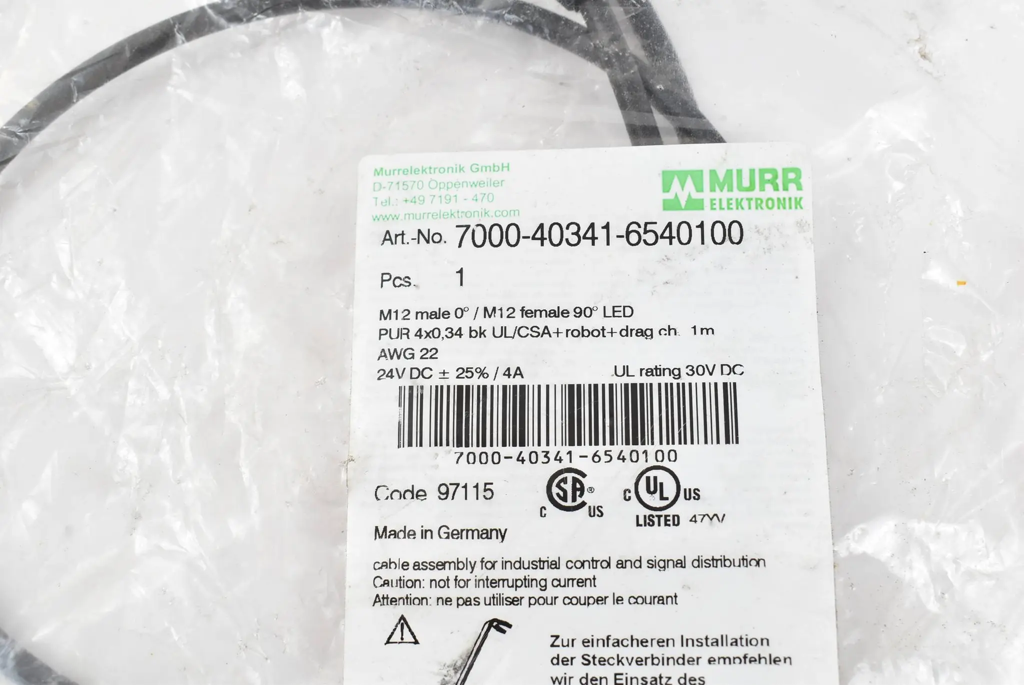 Produktfoto 1 von Murr Elektronik Steckverbinder 7000-40341-6540100