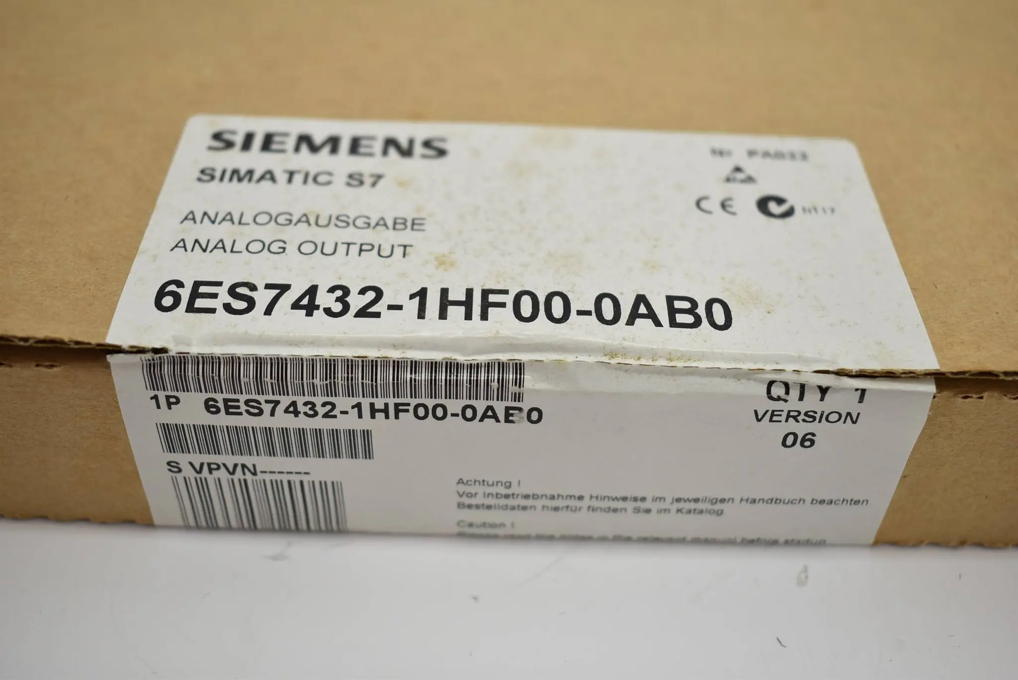 Produktfoto 1 von Siemens Simatic S7-400 Analog 6ES7432-1HF00-0AB0 ( 6ES7 432-1HF00-0AB0 ) Ver. 6