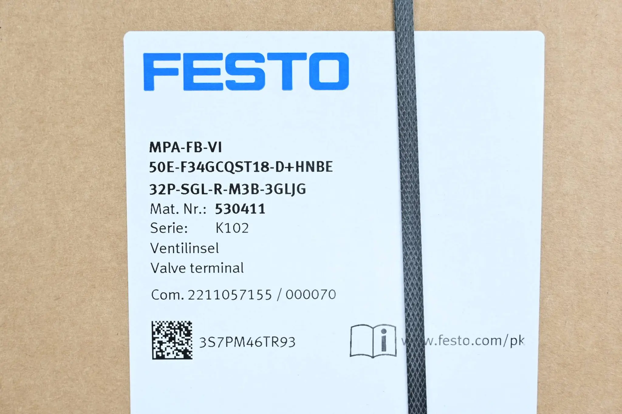 Produktfoto 1 von Festo Ventilinsel MPA-FB-VI ( 50E-F34GCQST18-D+HNBE 32P-SGL-R-M3B-3GLJG ) 530411