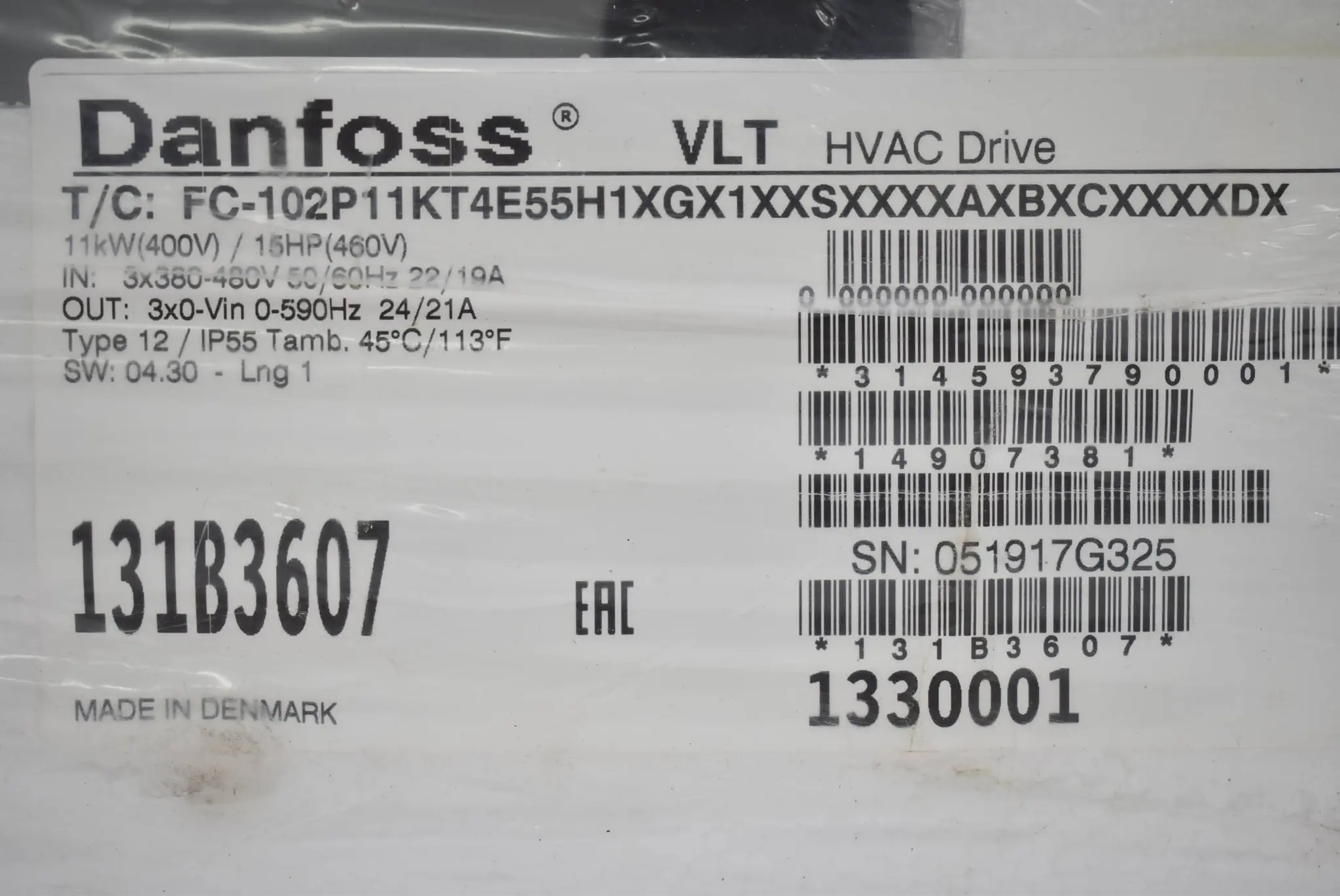 Produktfoto 1 von Danfoss Frequenzumrichter FC-102P11KT4E55H1XGX1XXSXXXXAXBXCXXXXDX ( 131B3607 )