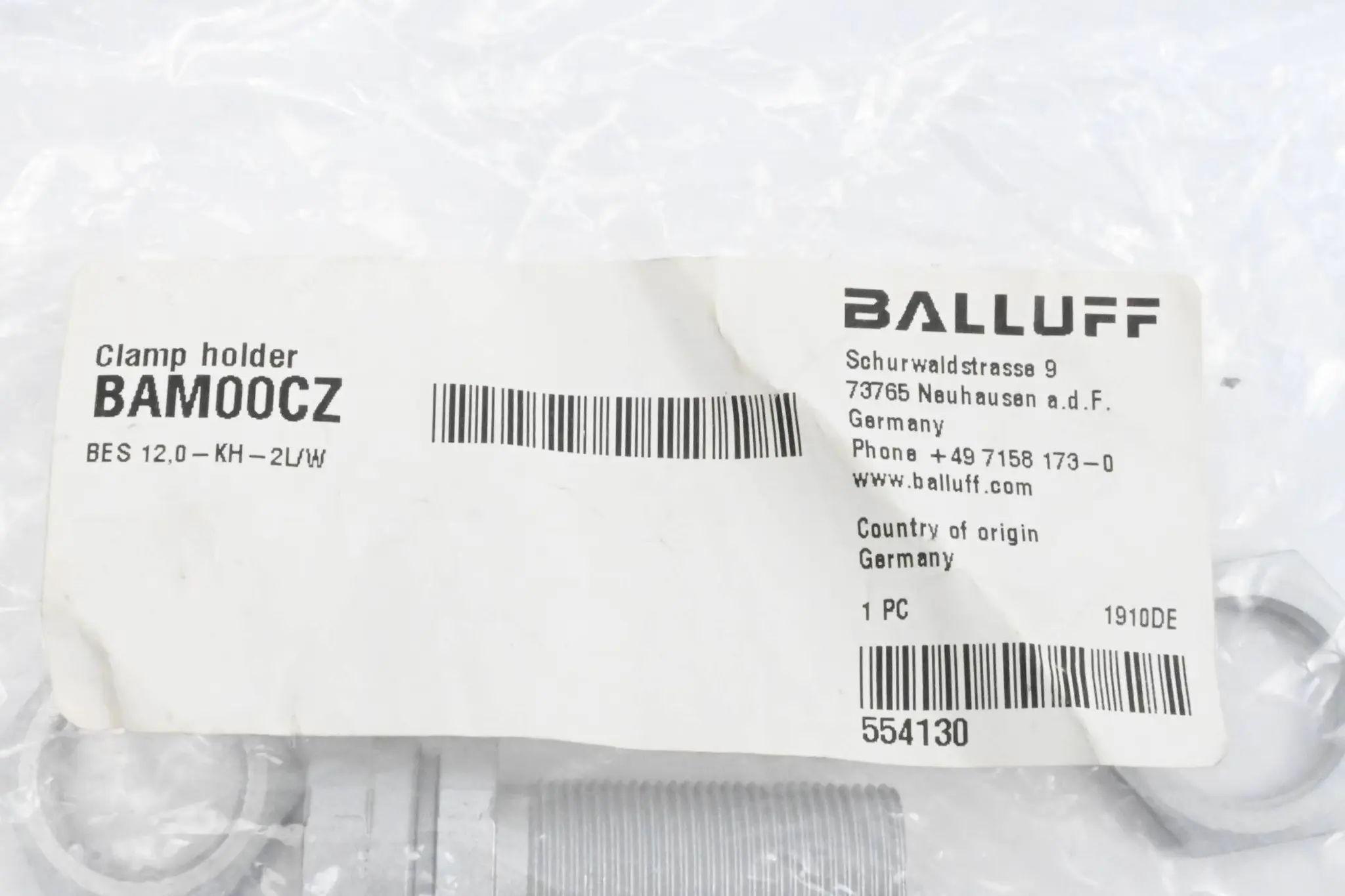 Produktfoto 1 von Balluff BAM00CZ Klemmhalter mit Festanschlag ( 554130 )