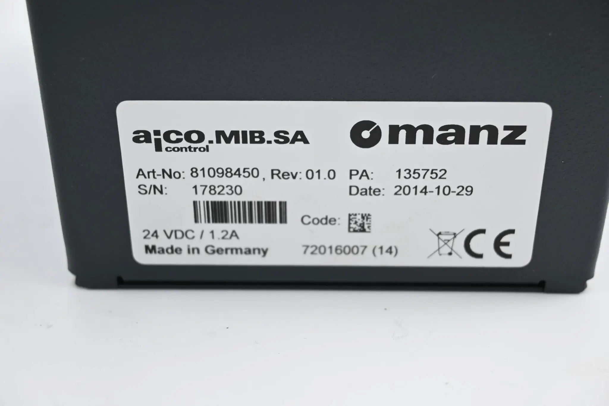 Produktfoto 1 von Manz AICO.MIB.SA control ( 81098450 )