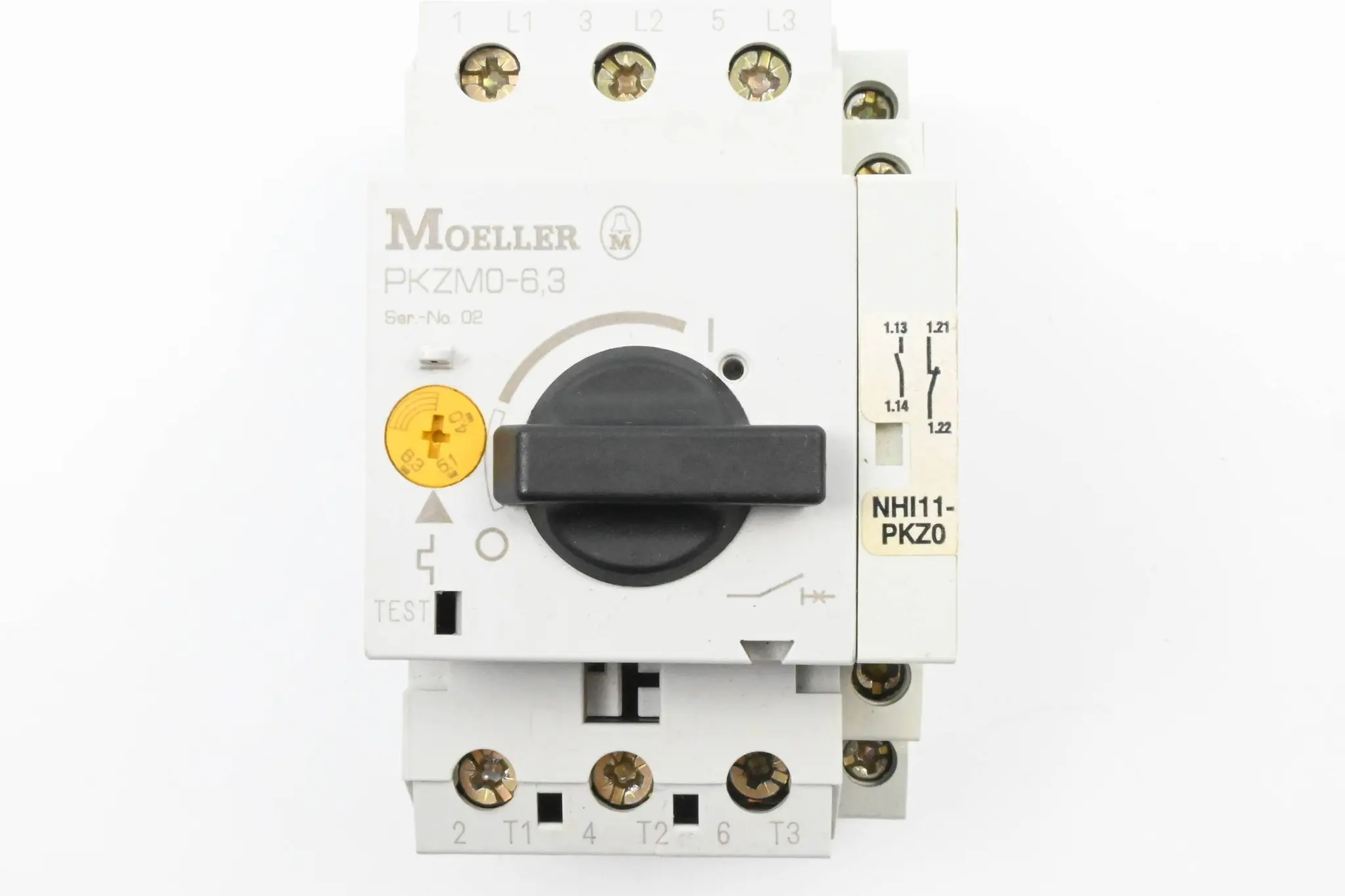 Produktfoto 1 von Moeller Motorschutzschalter PKZM0-6,3 inkl. Hilfsschalter NHI11-PKZ0