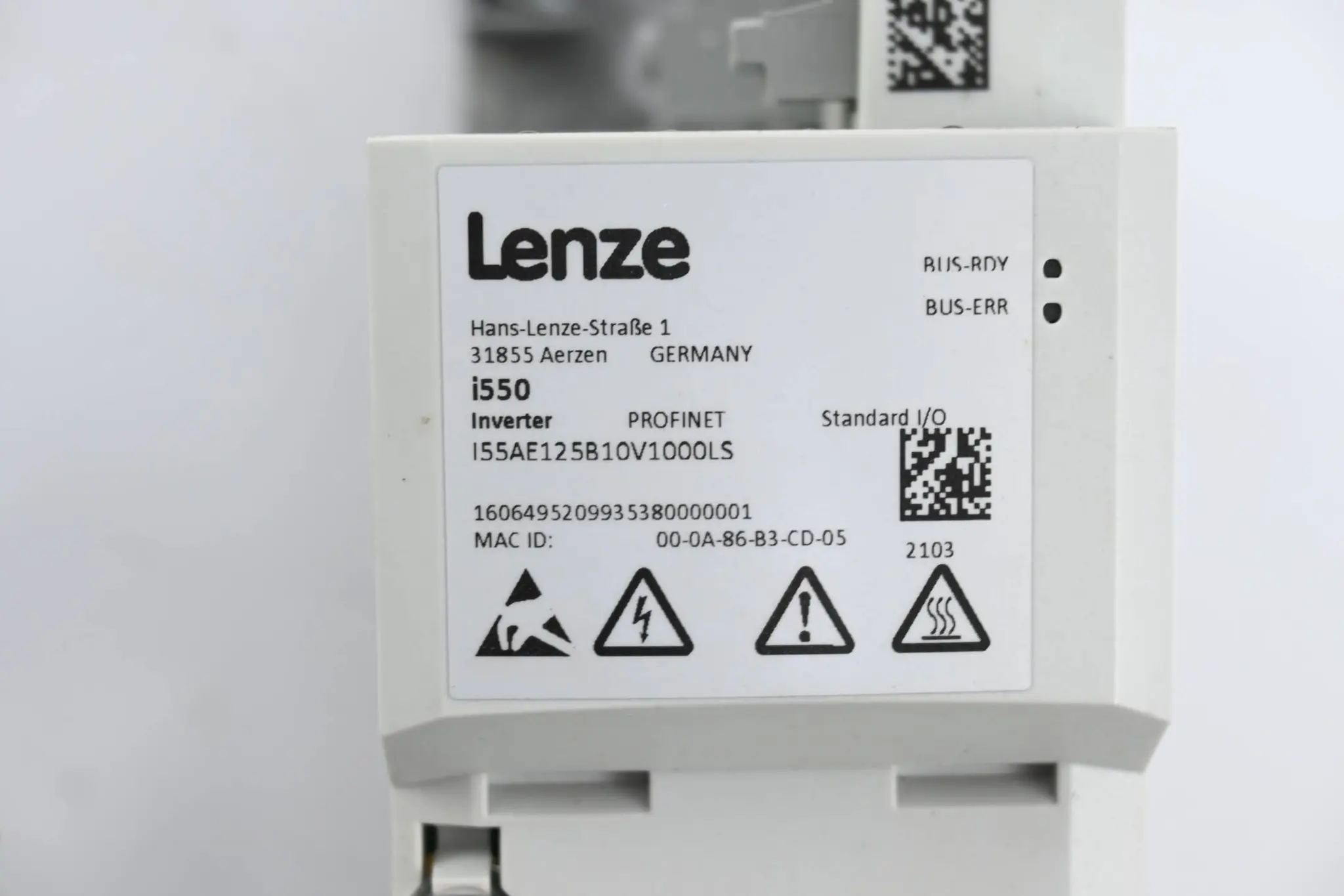 Produktfoto 1 von Lenze Frequenzumrichter I55AE125B10V1000LS