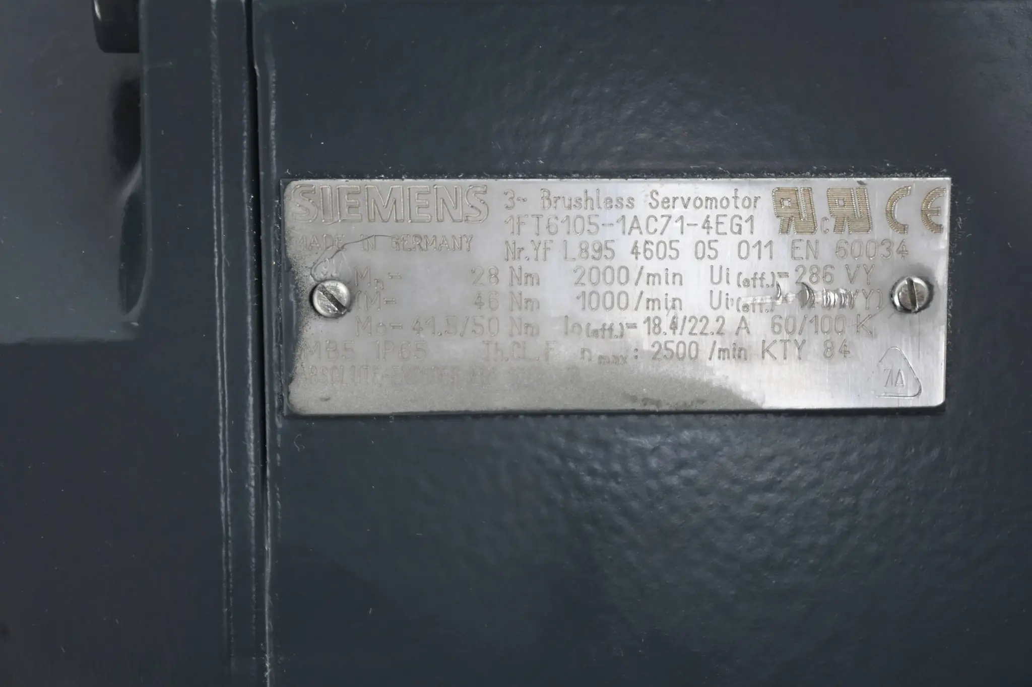 Produktfoto 1 von Siemens Simotics S Synchronservomotor 1FT6105-1AC71-4EG1 ( 1FT6 105-1AC71-4EG1 )