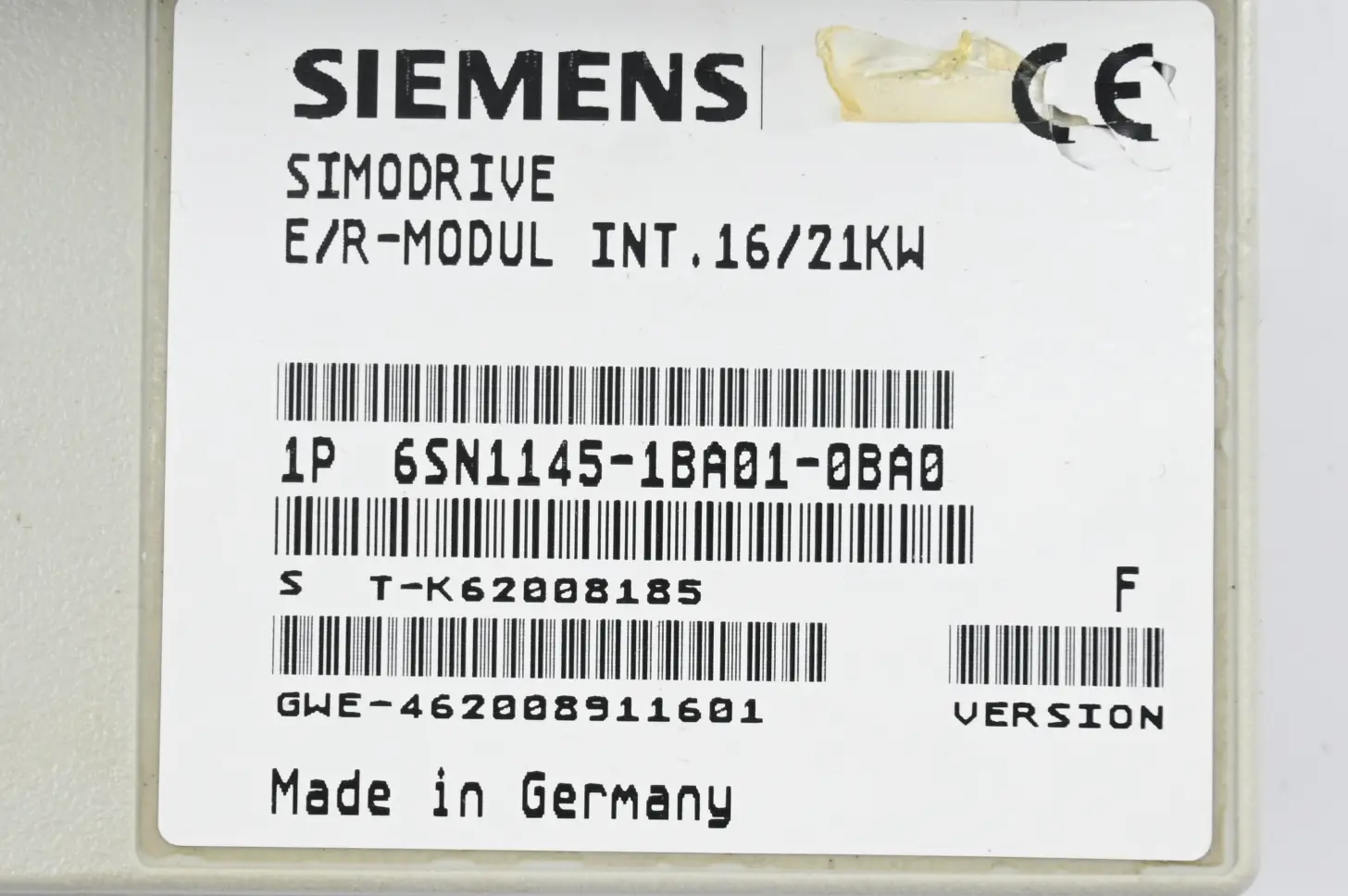 Produktfoto 1 von Siemens Simodrive Frontcover für 6SN1145-1BA01-0BA0