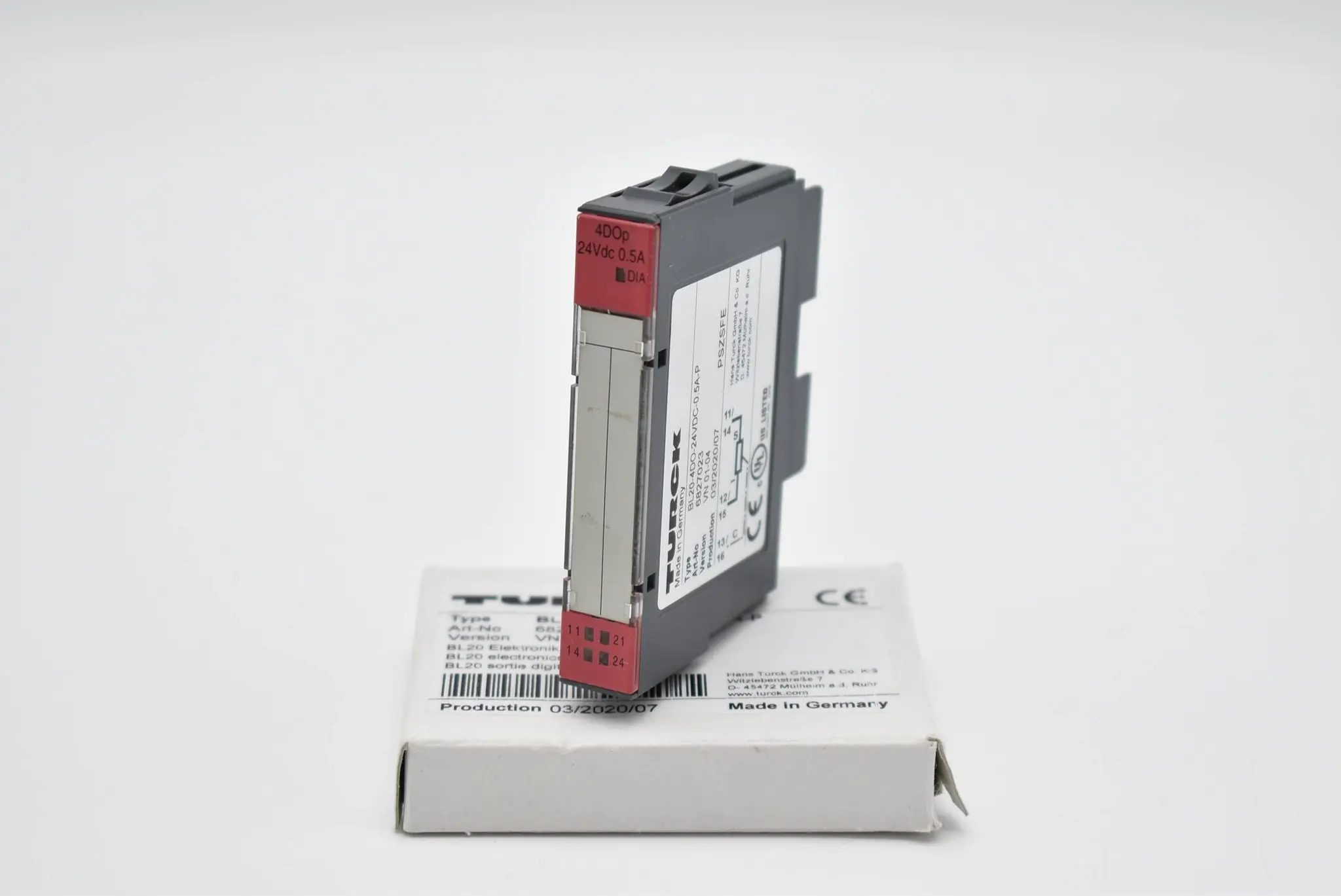 Produktfoto 1 von TURCK BL20 Elektronik Digitalausgabe  BL20-4DO-24VDC-0.5A-P