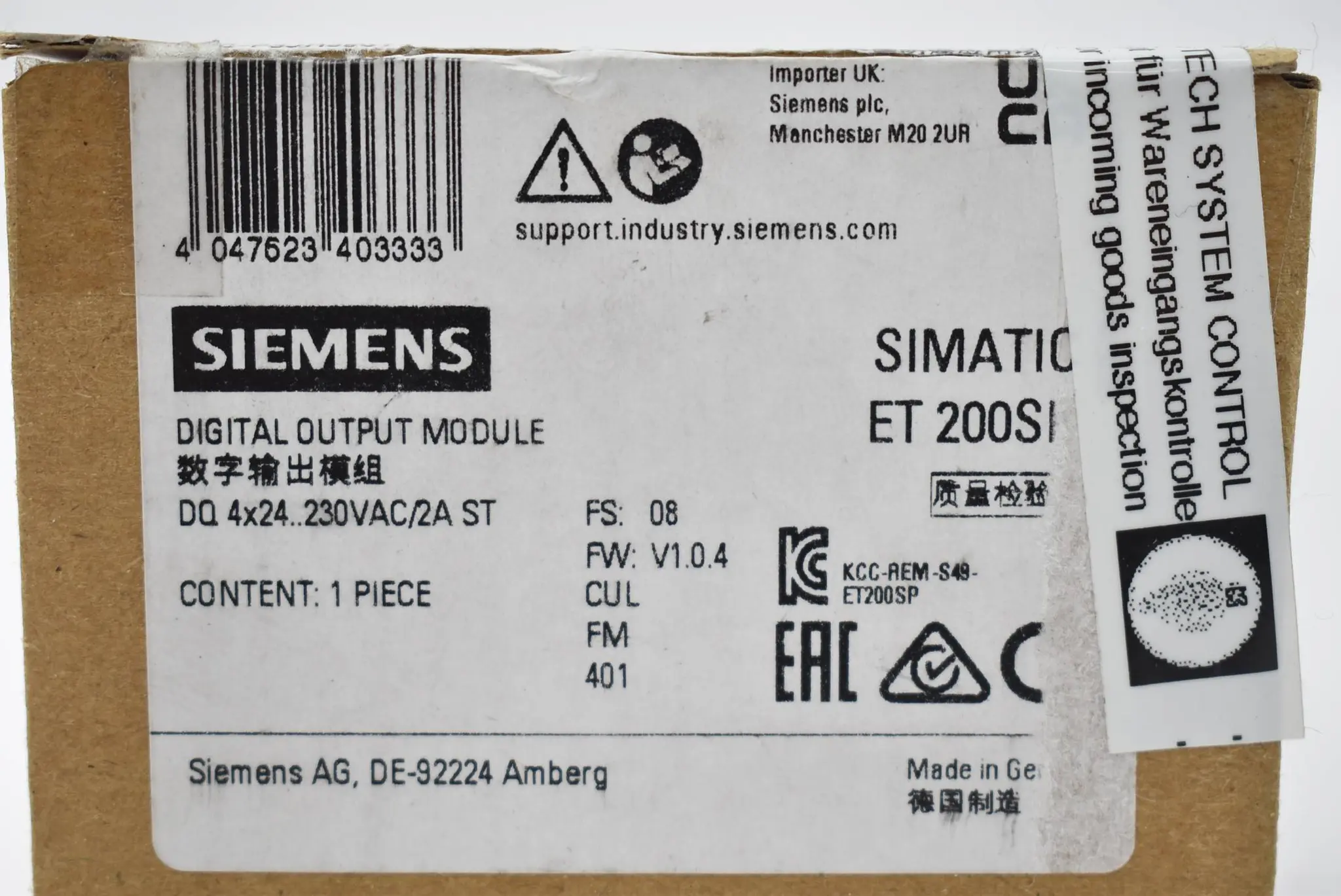 Produktfoto 1 von Siemens simatic ET 200SP 230VAC/2A  6ES7 132-6FD00-0BB1 ( 6ES7132-6FD00-0BB1 )