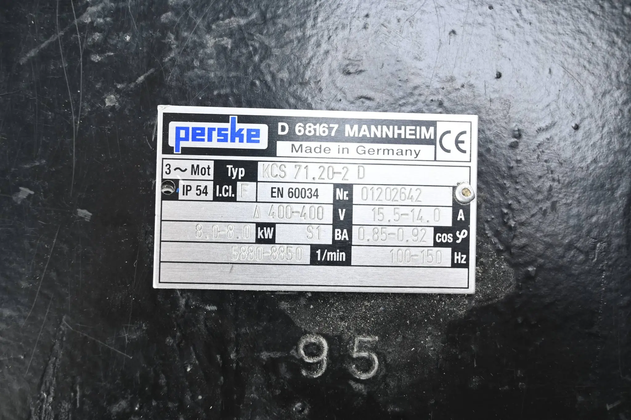 Produktfoto 1 von Perske 3~ Motor KCS 71.20-2 D ( KCS71.20-2D ) 8.0kW 15.5-14.0A 5880-8850/min
