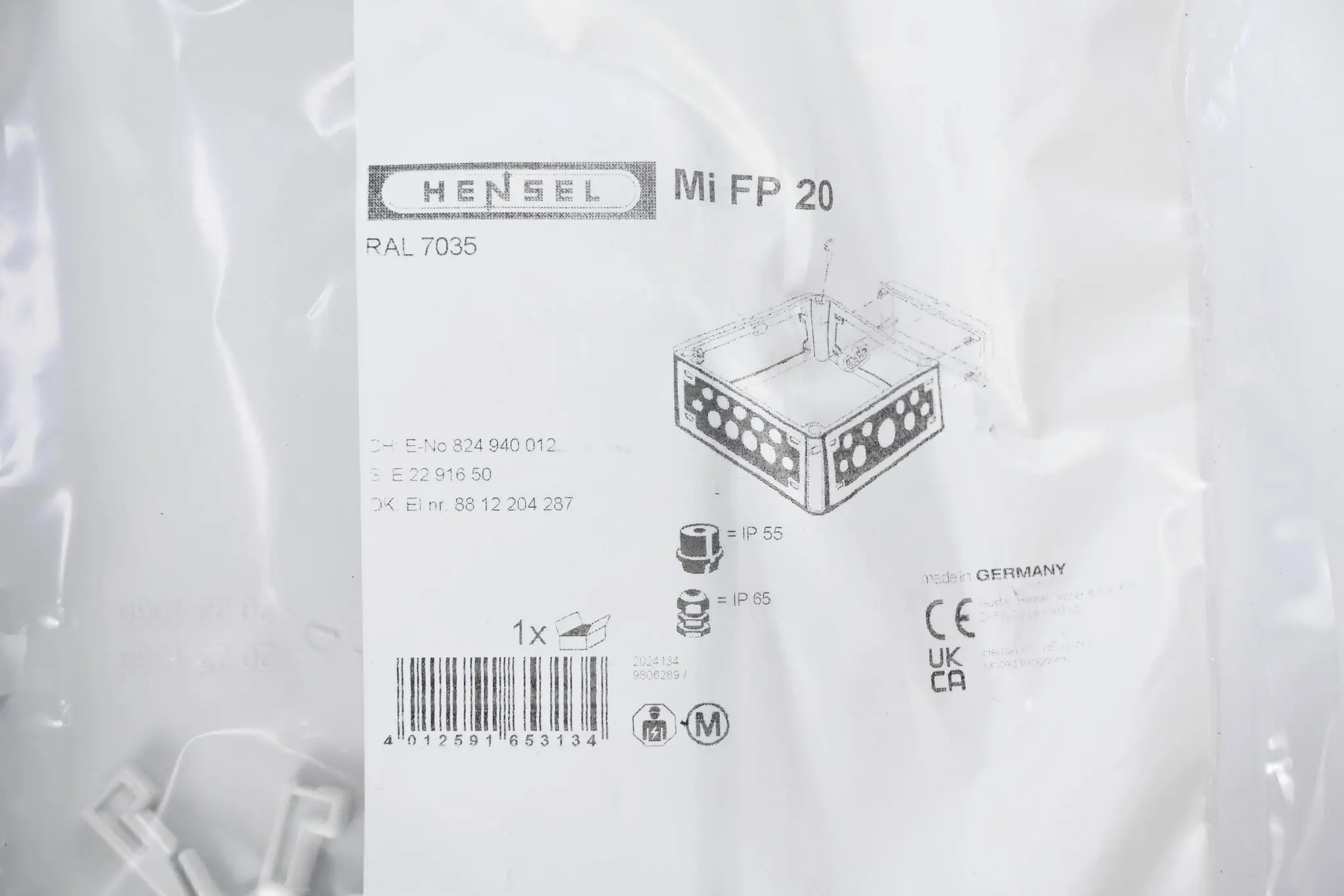 Produktfoto 1 von Hensel Anbauflansch / Flanschplatte Mi FP 20 ( MiFP20 ) RAL7035