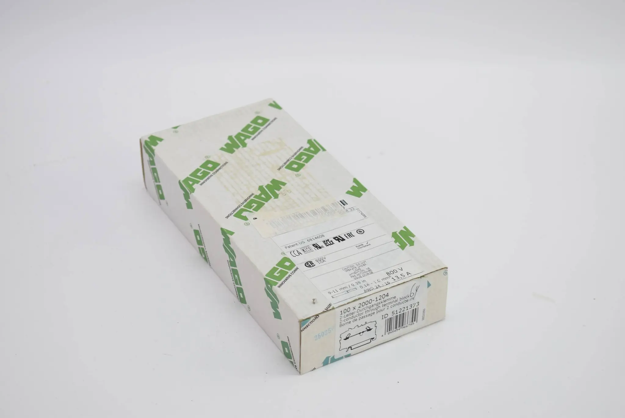 Produktfoto 1 von 72x Wago 2-Leiter-Durchgangsklemme 2000-1204 ( 20001204 )