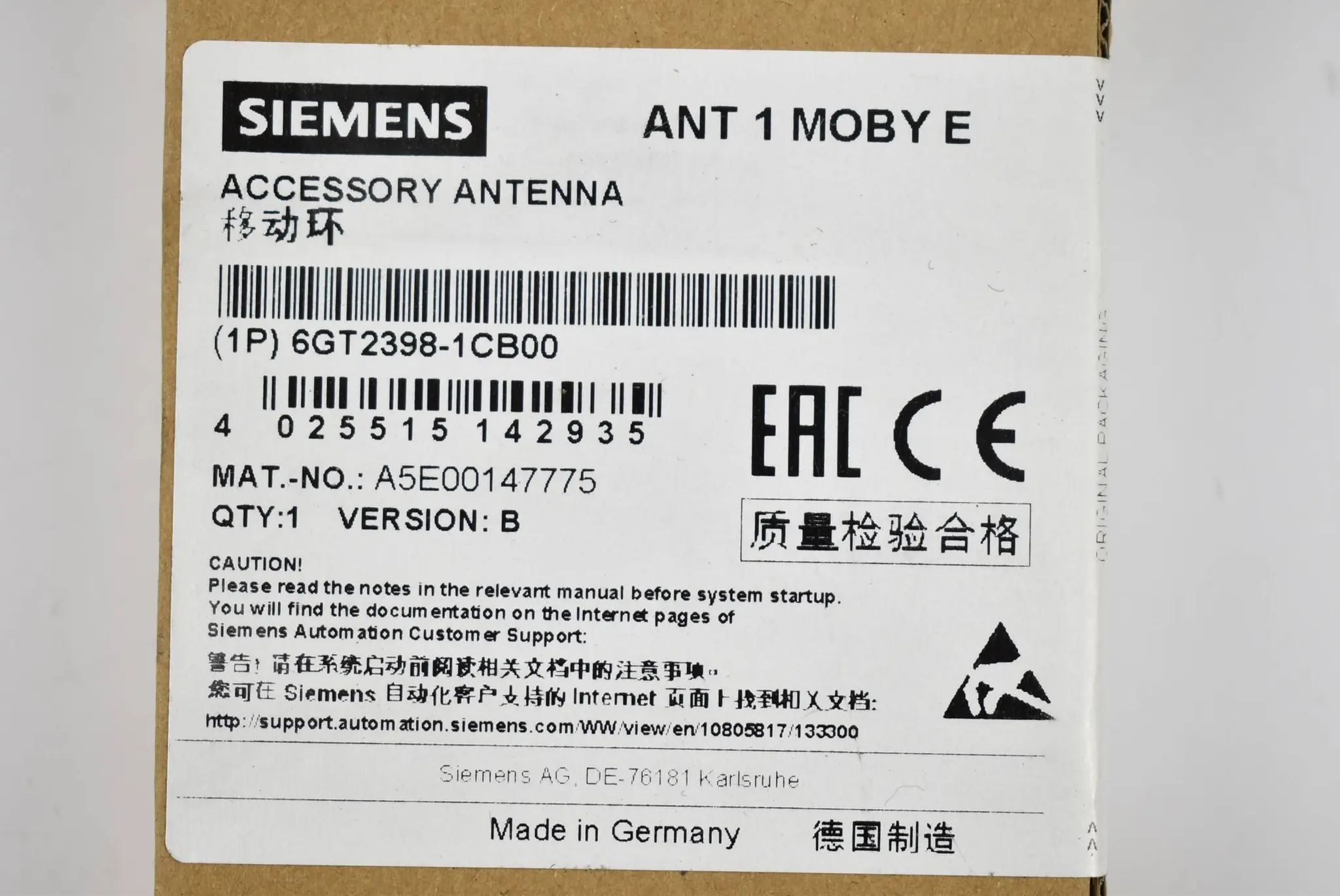 Produktfoto 1 von Siemens RF300/RF200 Antenne 6GT2398-1CB00 ( 6GT2 398-1CB00 )
