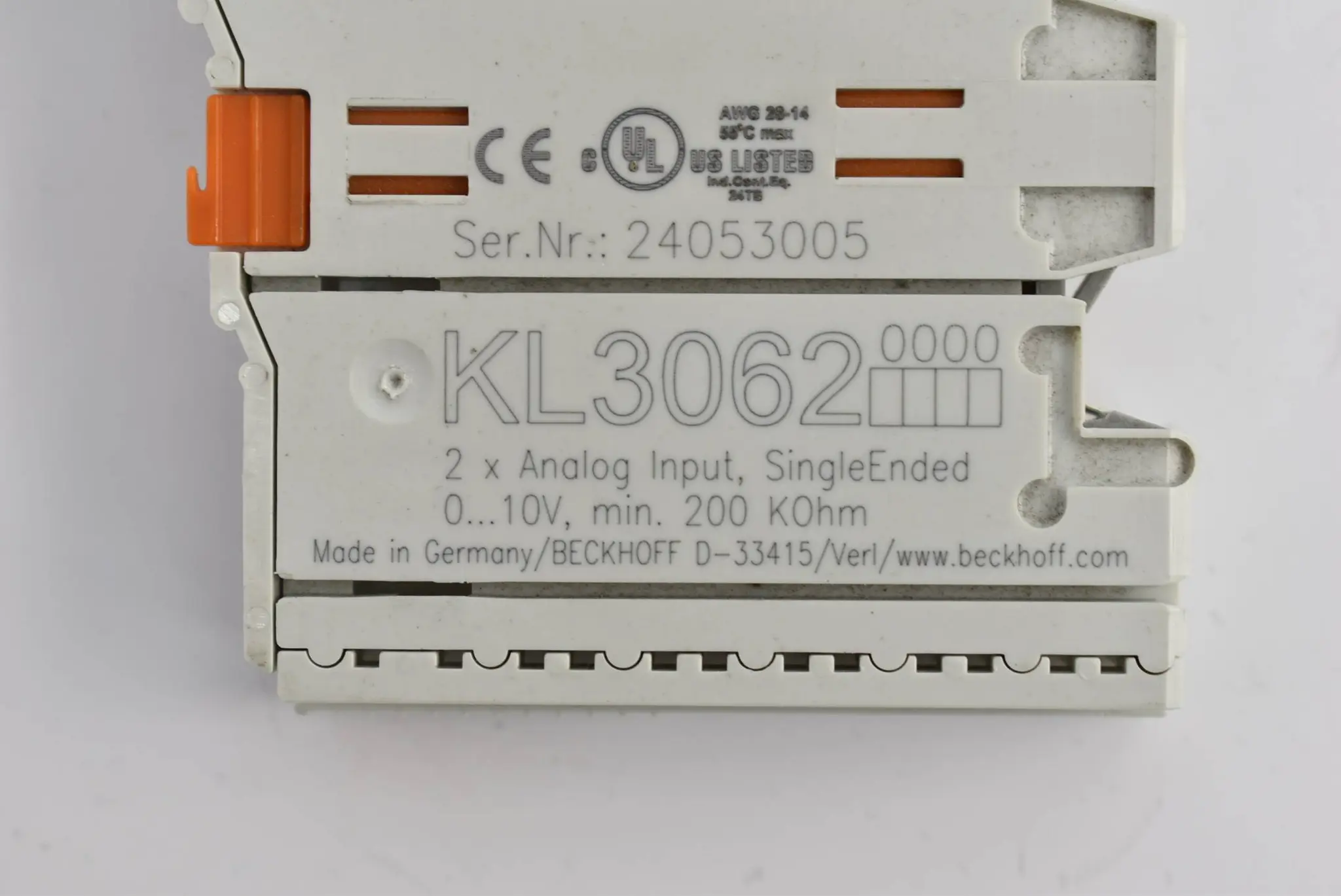 Produktfoto 1 von Beckhoff Busklemme 2-Kanal-analog-Eingang 10V 12Bit  KL 3062 ( KL3062 )