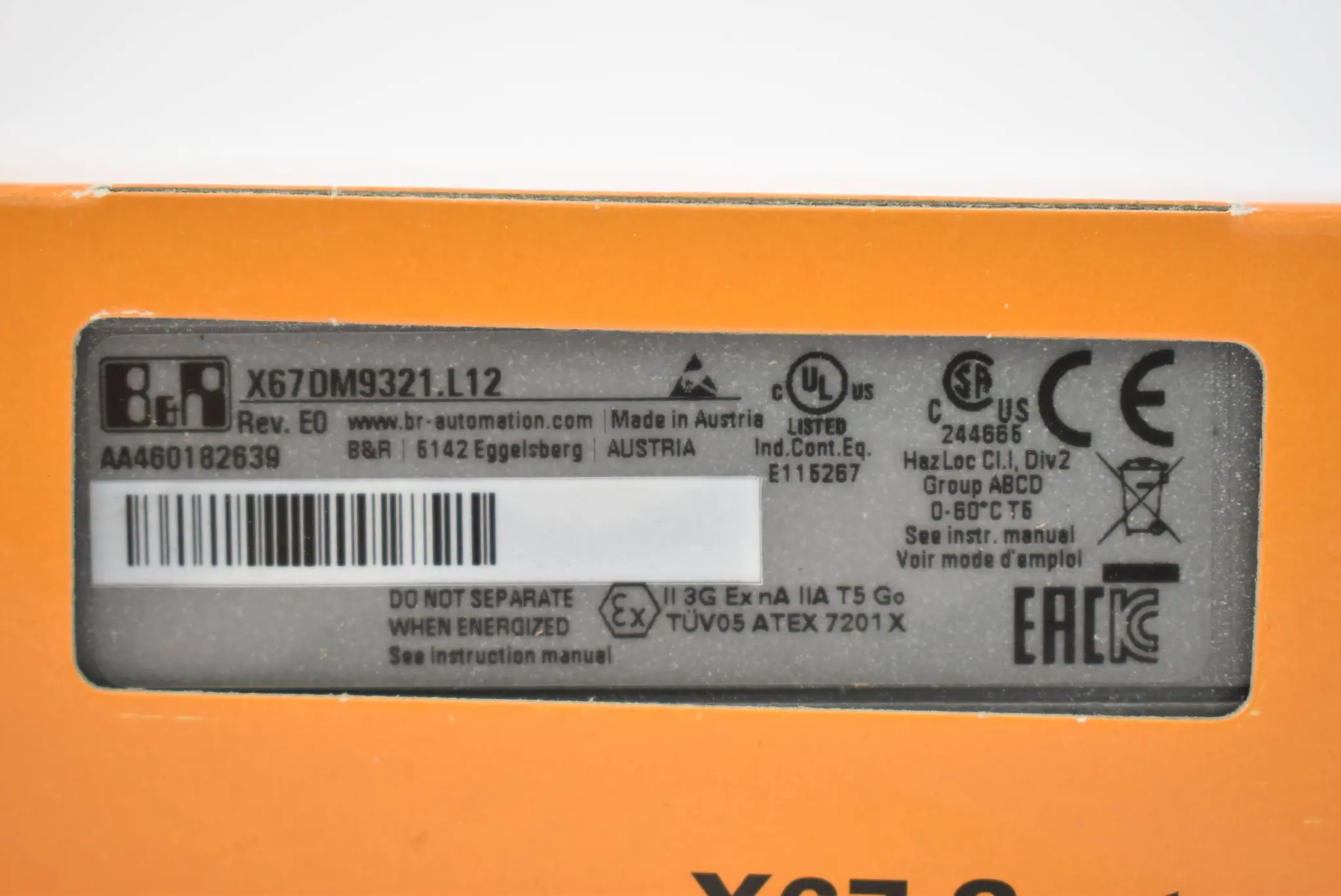 Produktfoto 1 von B&R automation digital Mischmodul X67 DM 9321.L12 ( X67DM9321.L12 ) Rev. E0