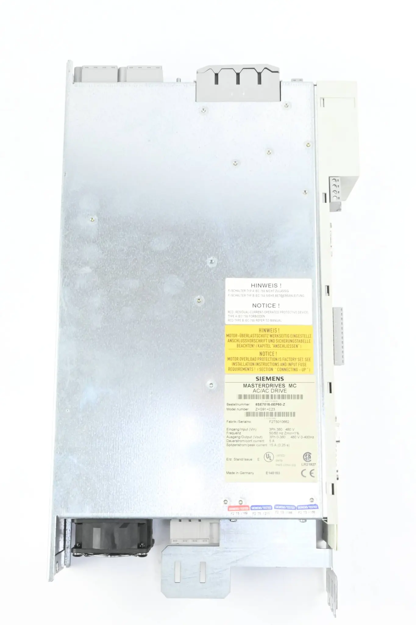 Produktfoto 1 von Siemens Simovert Masterdrives Motion 3-PH 6SE7015-0EP50-Z ( Z= G91 + C23 ) E.E