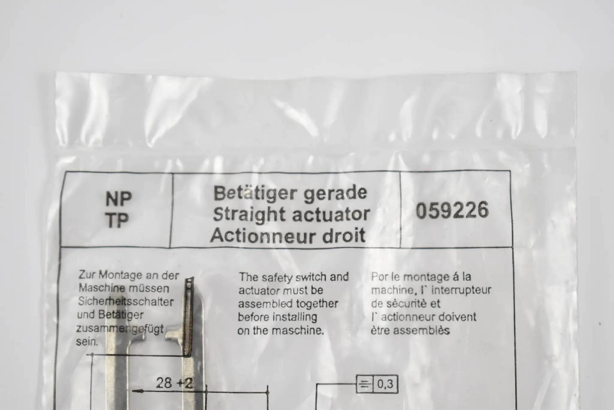 Produktfoto 1 von Euchner Betätiger gerade 059226
