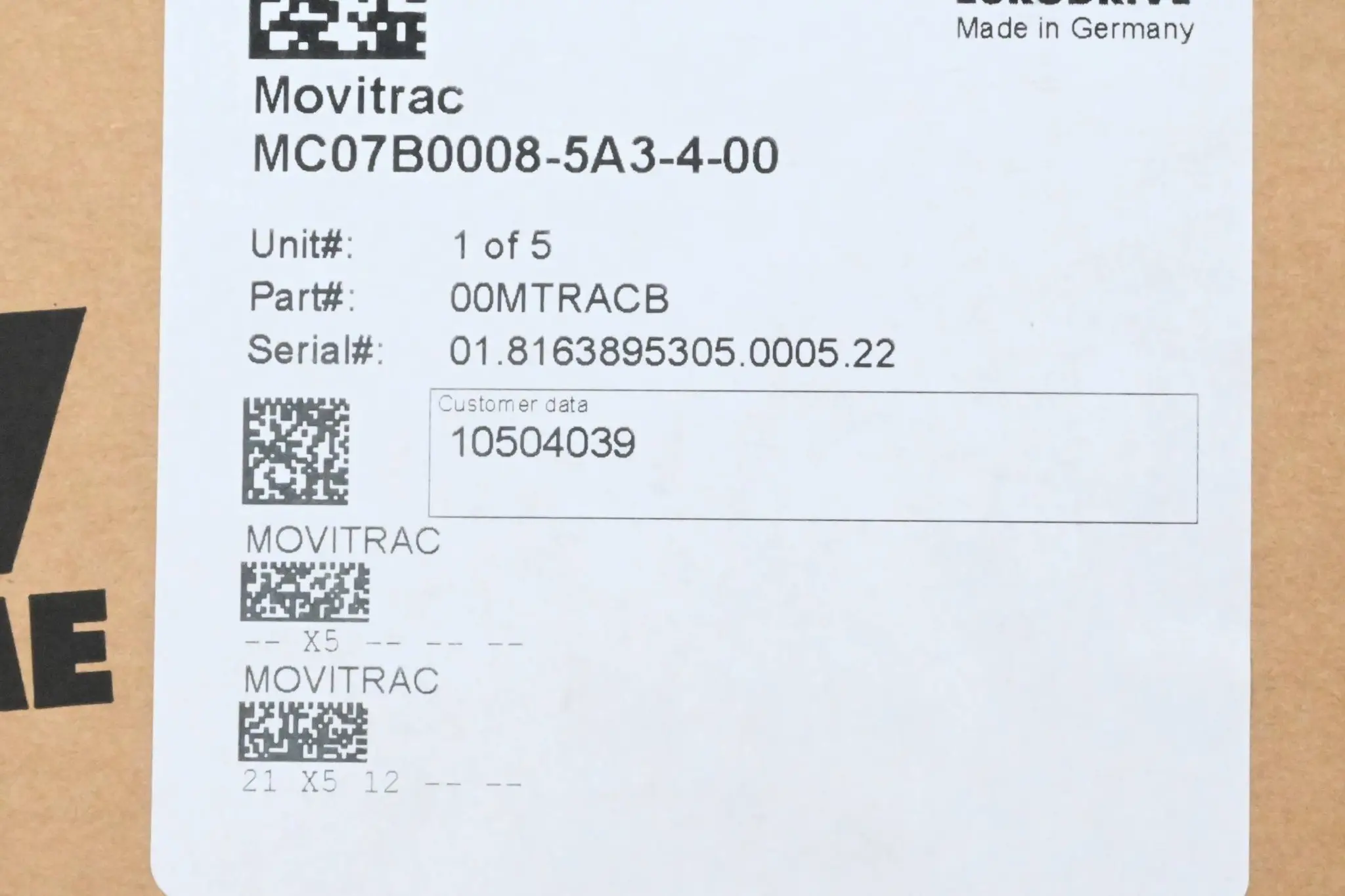 Produktfoto 1 von SEW-Eurodrive Movitrac MC07B0008-5A3-4-00