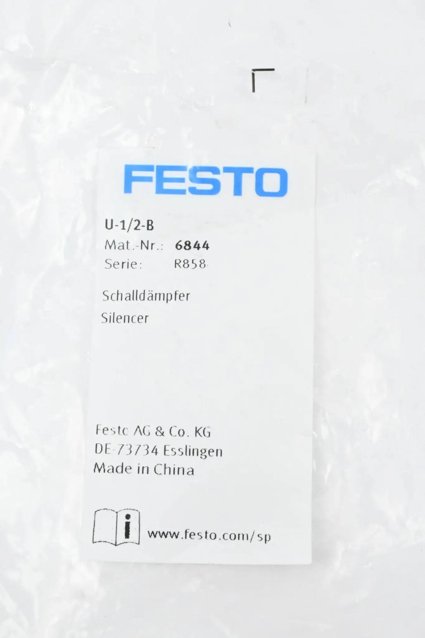 Produktfoto 1 von Festo Schalldämpfer U-1/2-B ( 6844 )