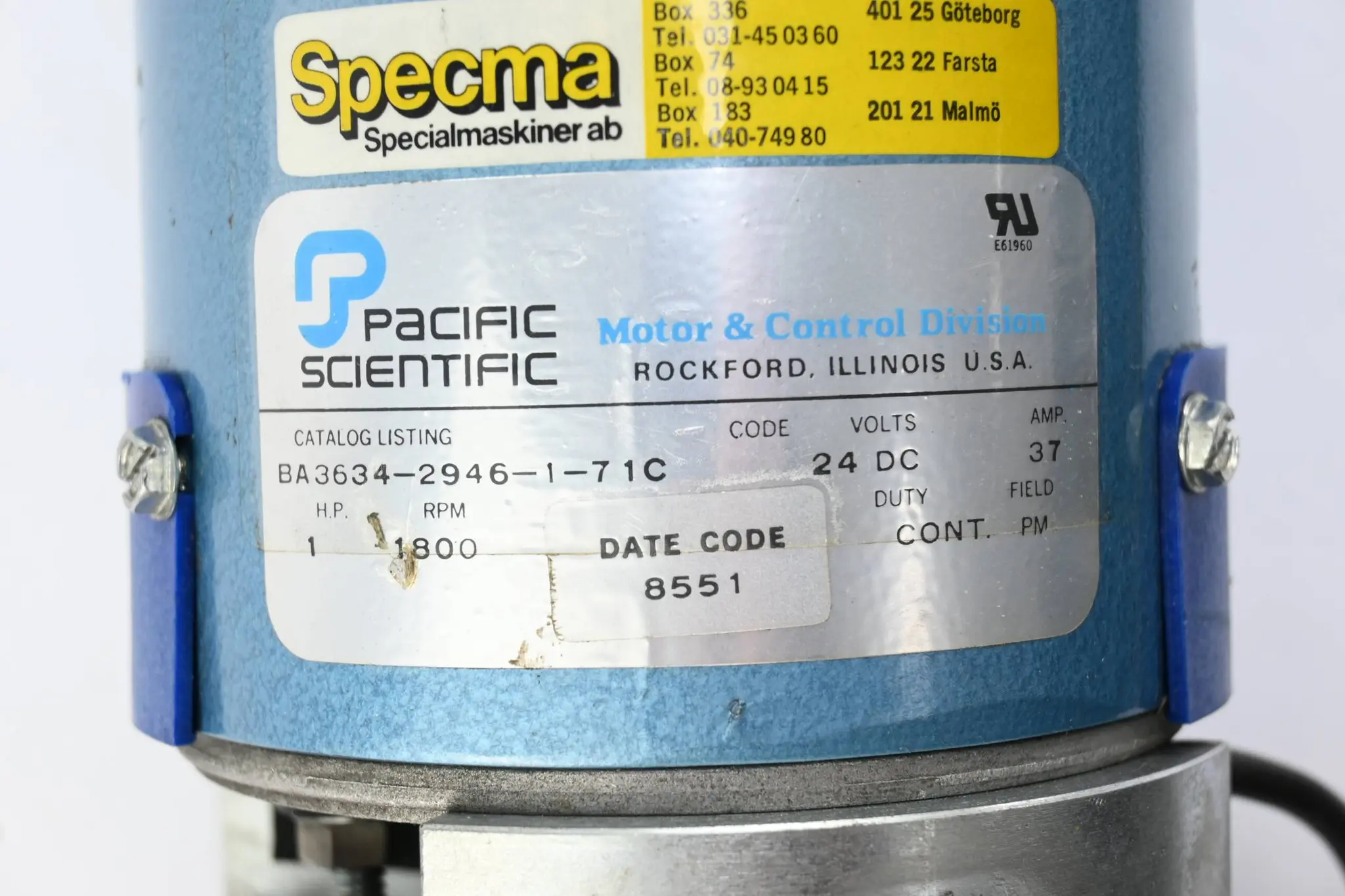 Produktfoto 1 von Pacific Scientific Motor BA3634-2946-1-71C inkl. Getriebe