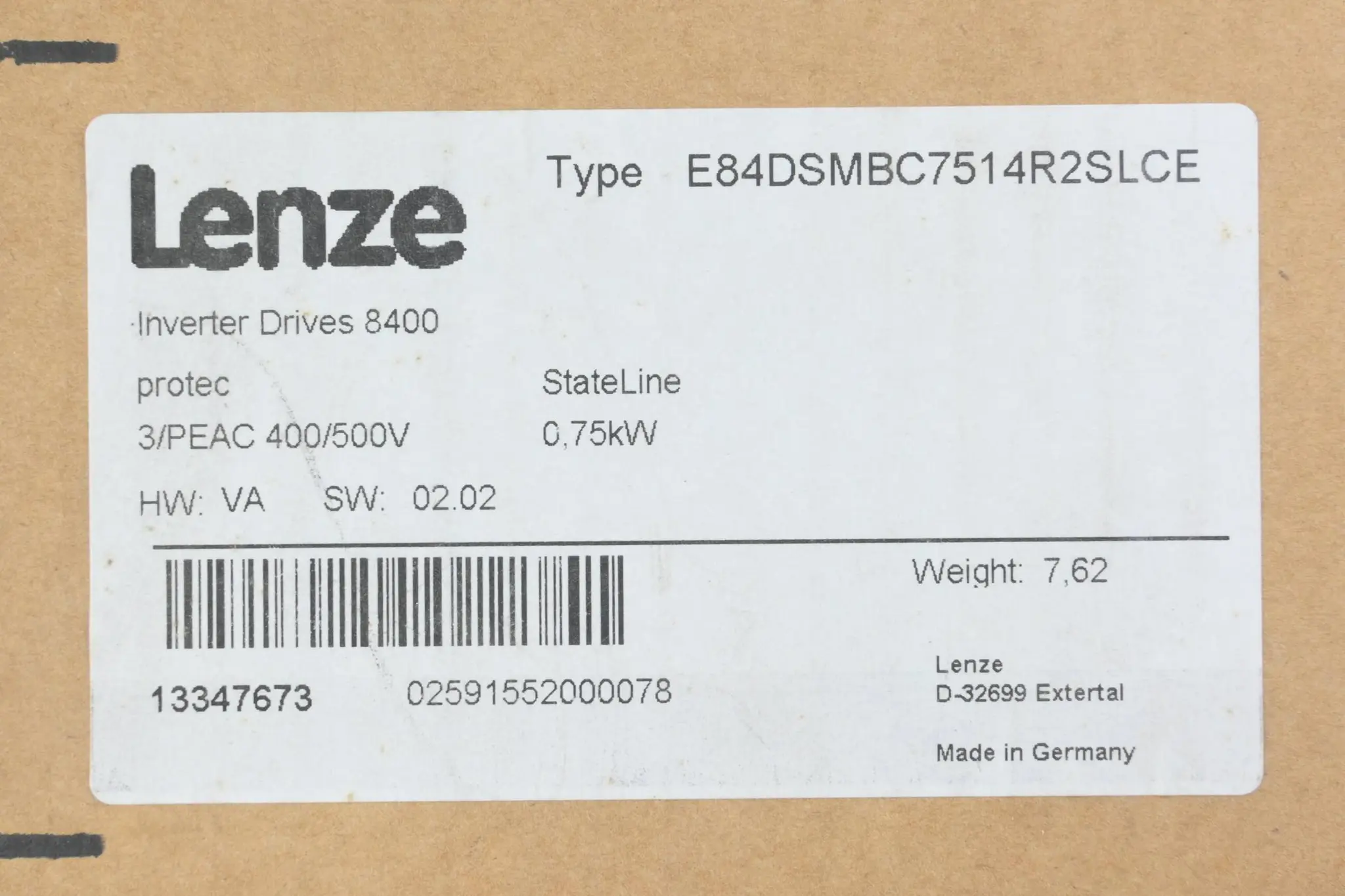 Produktfoto 1 von Lenze Inverter Drives 8400 E84DSMBC7514R2SLCE
