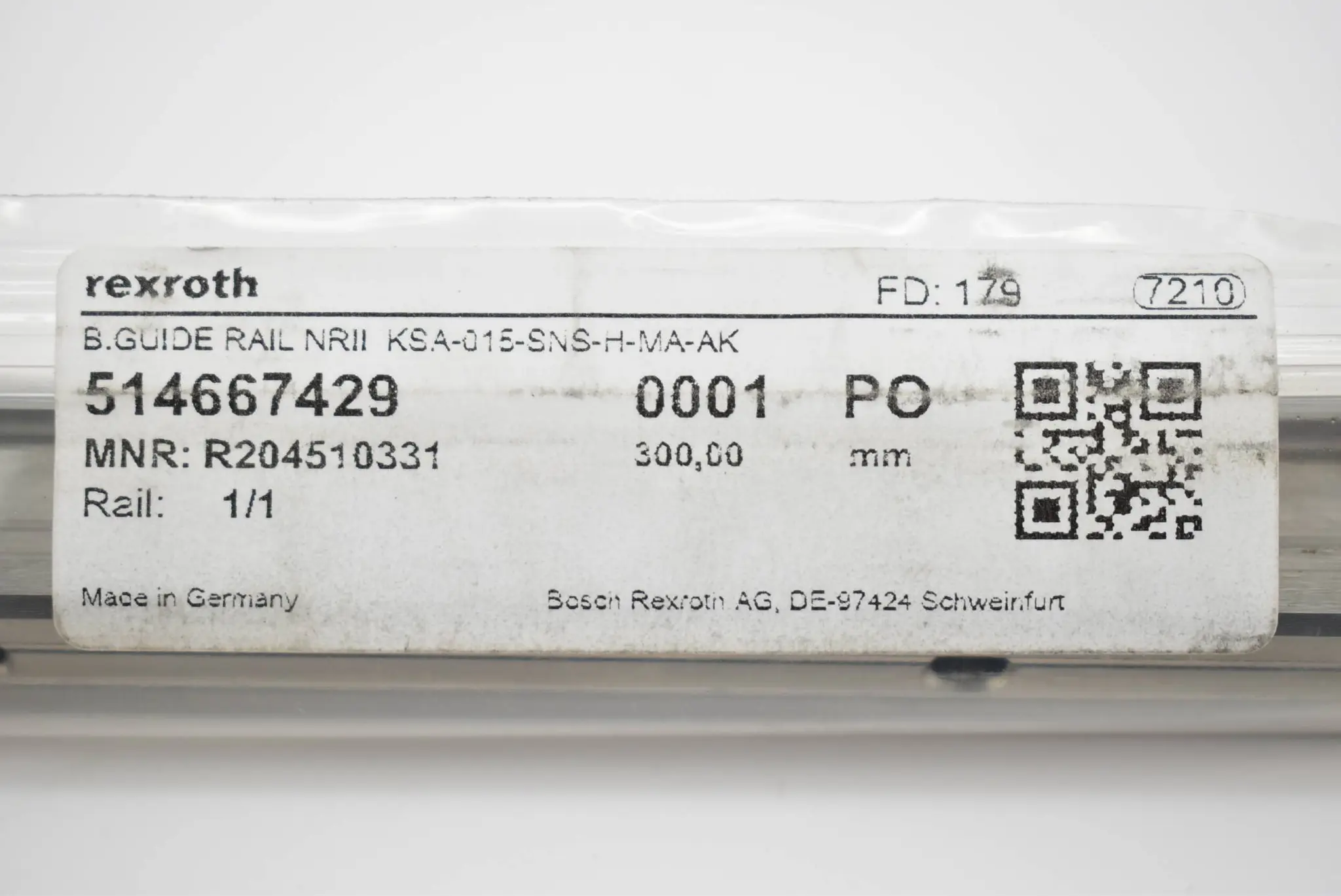 Produktfoto 1 von Rexroth Kugelführungsschiene KSA-015-SNS-H-MA-AK ( R204510331 )