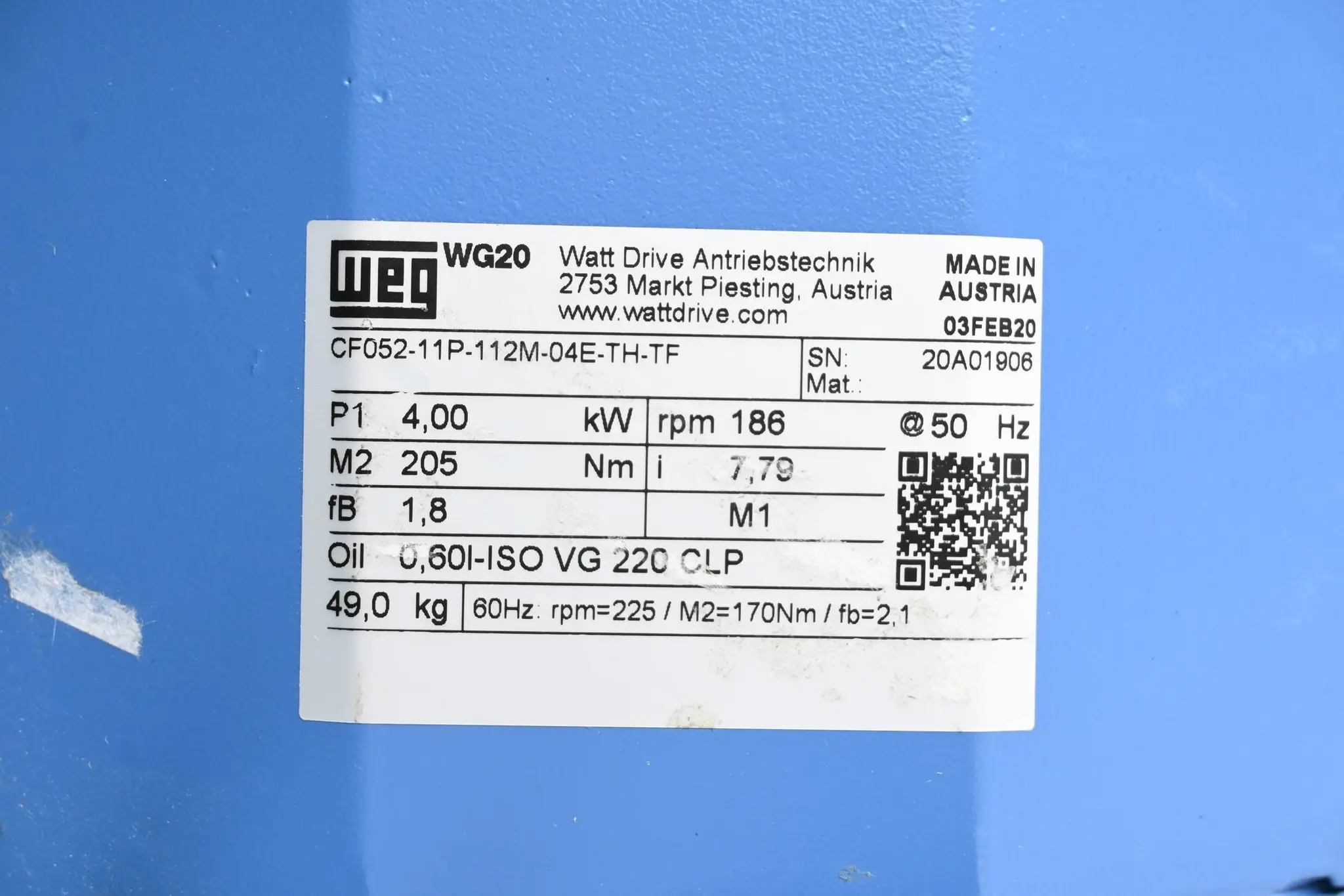 Produktfoto 1 von WEG 3~ Motor AL112M-04 inkl. WEG Getriebe CF052-11P-112M-04E-TH-TF