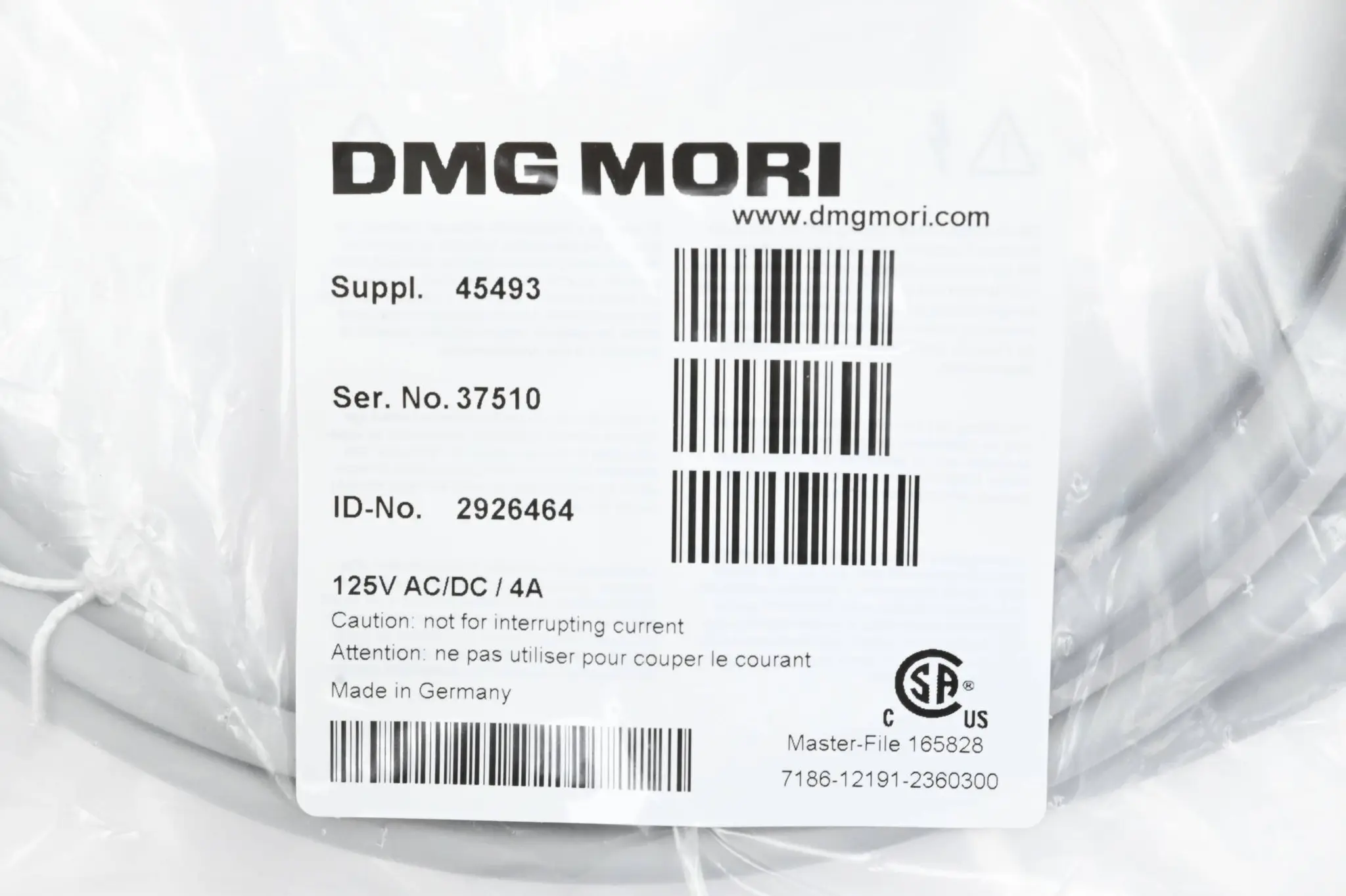 Produktfoto 1 von DMG Mori Kabel 45493 ( 2926464 ) 7186-12191-2360300