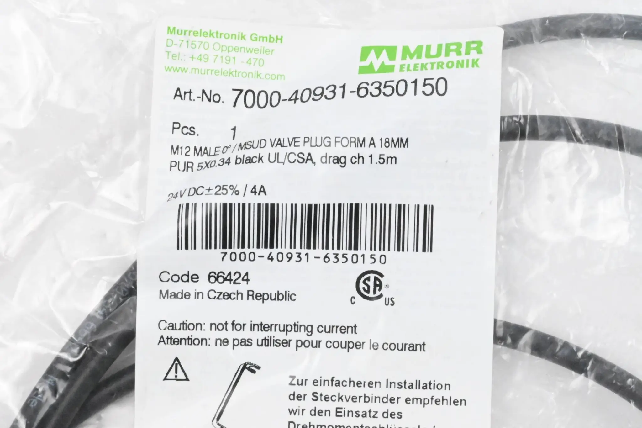 Produktfoto 1 von Murr Elektronik Steckverbinder 7000-40931-6350150 1,5m