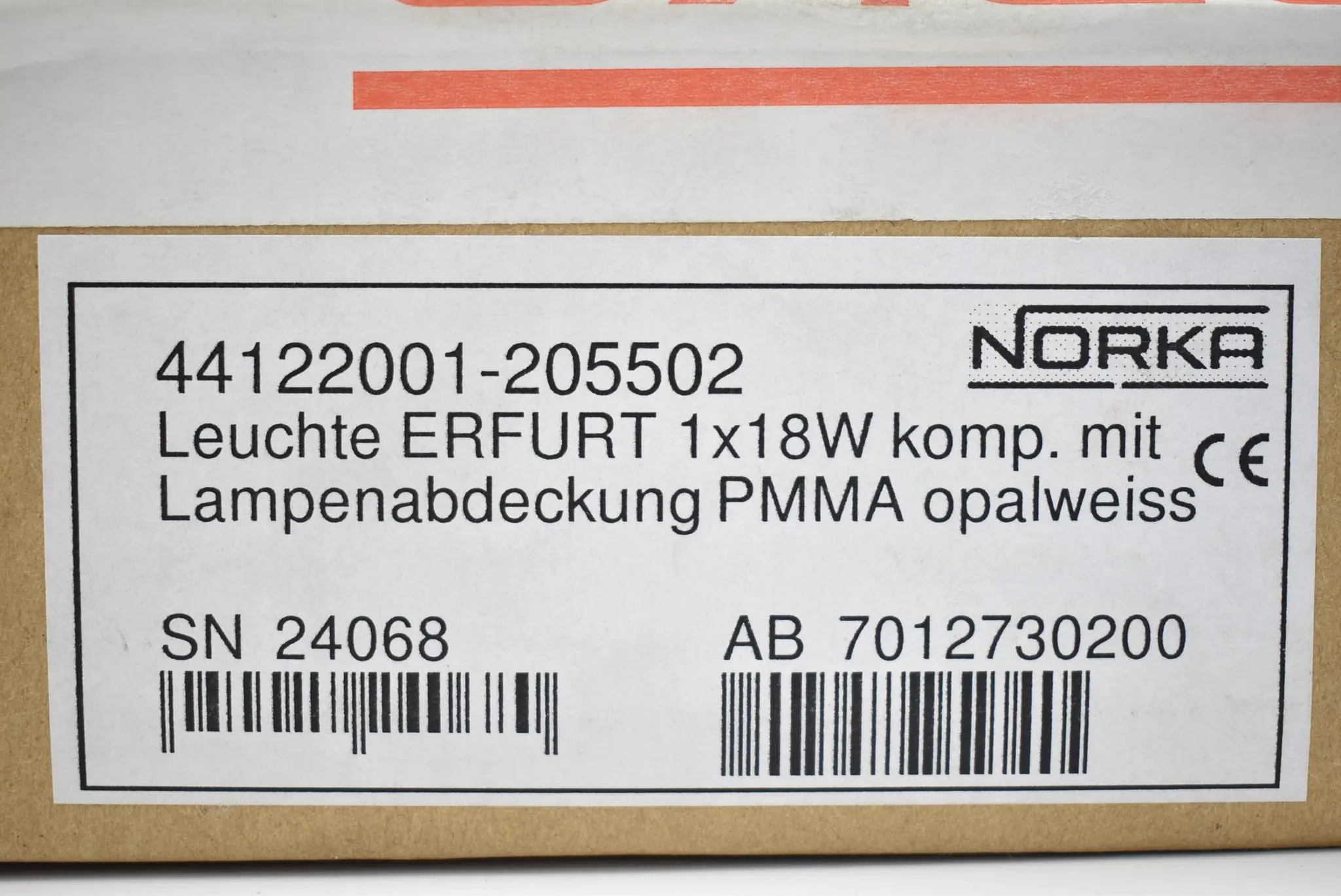 Norka Leuchte Erfurt mit Lampenabdeckung PMMA opalweiß 44122001-205502 ( 1x18W )