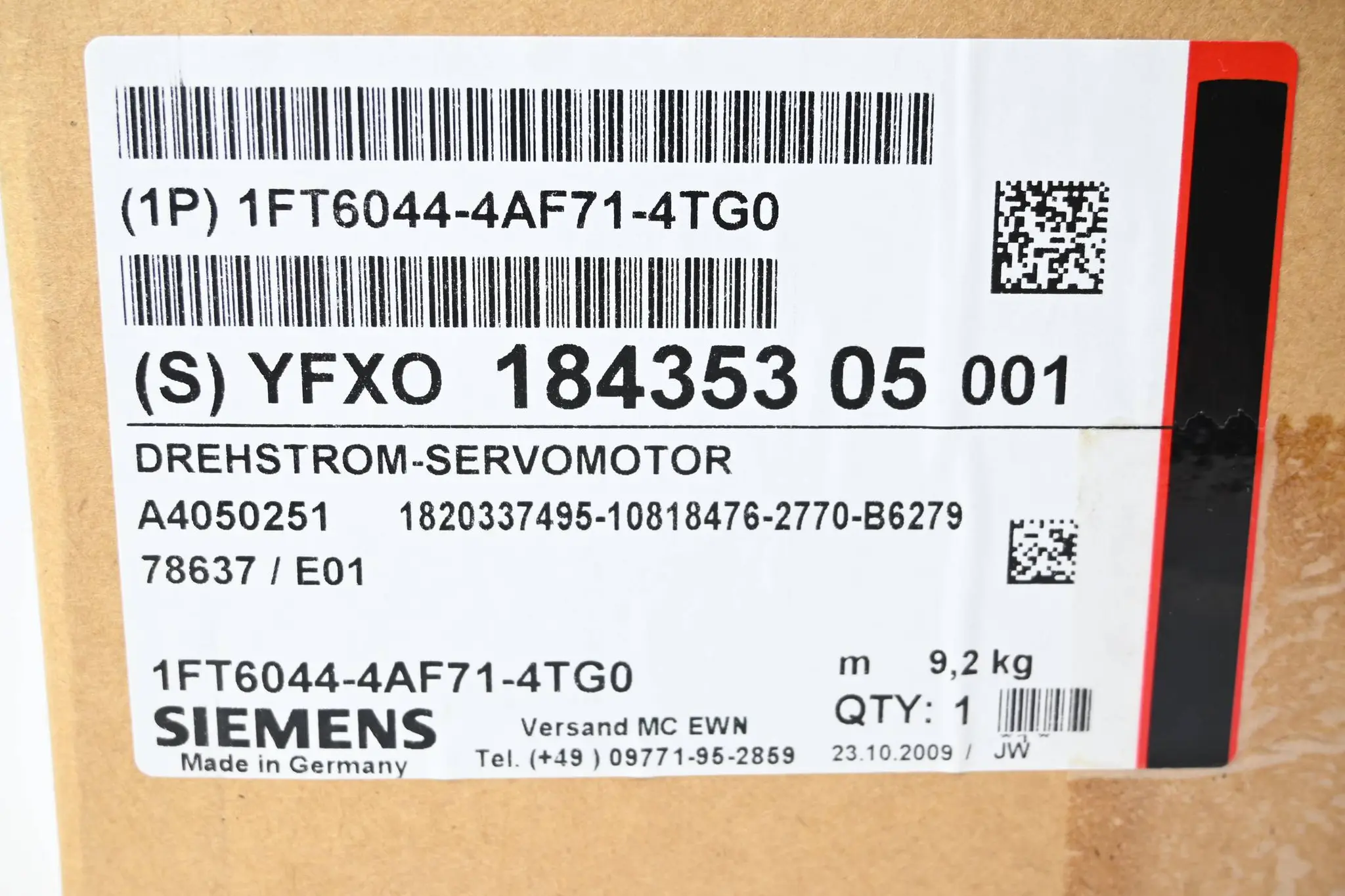 Produktfoto 1 von Siemens Simotics S Synchronservomotor 1FT6044-4AF71-4TG0 ( 1FT6 044-4AF71-4TG0 )