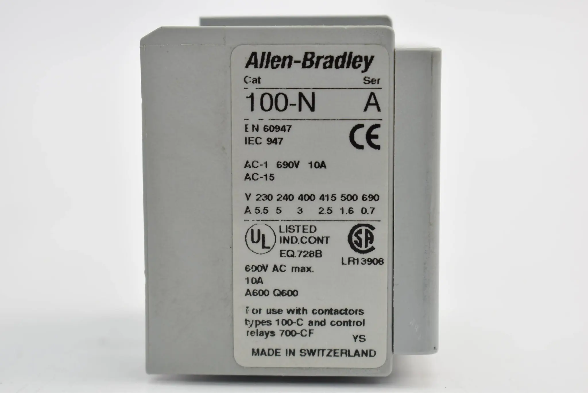 Produktfoto 1 von Allen-Bradley Hilfskontakt X204 690 V 10 A 100-N ( 60947 )