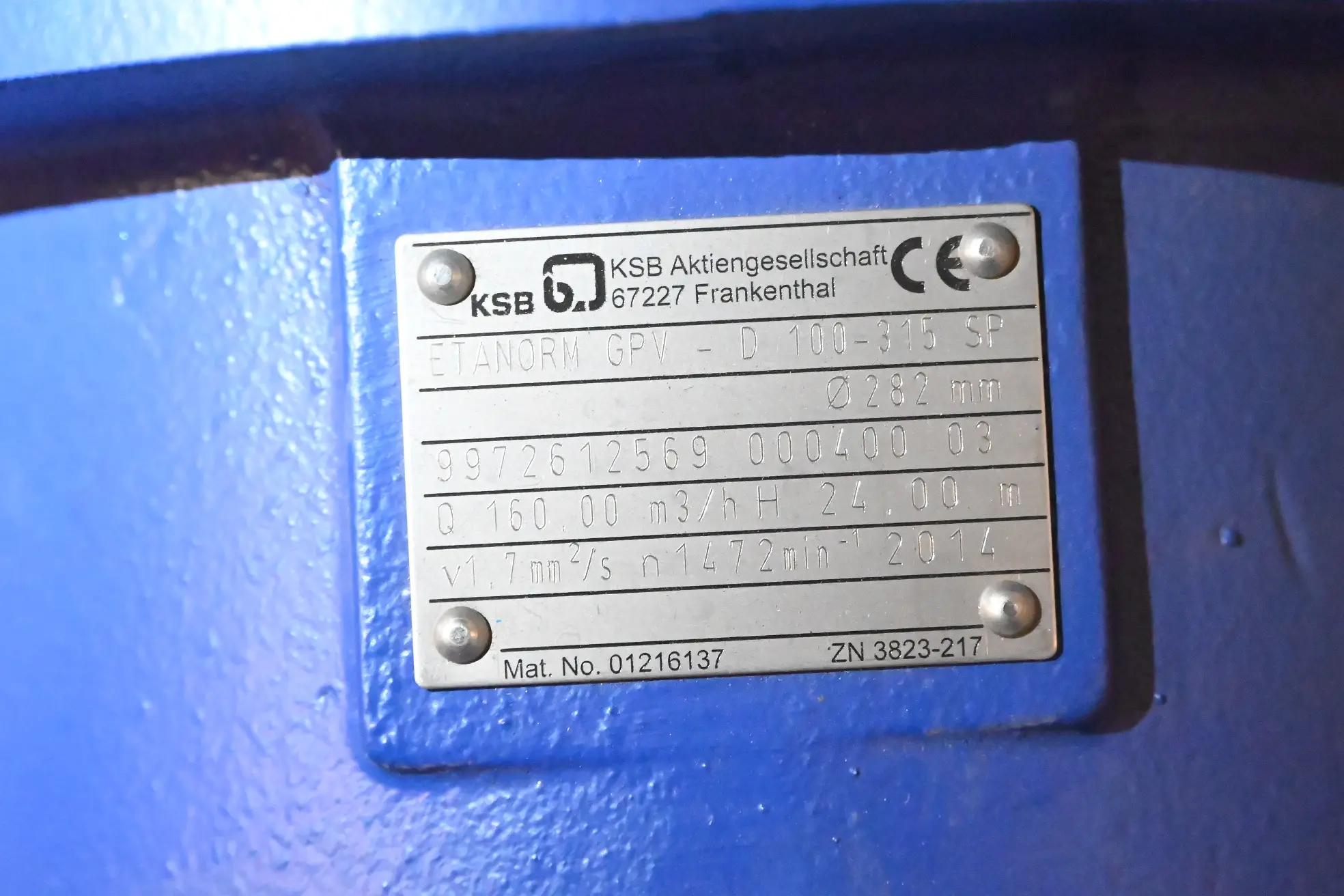 Produktfoto 1 von KSB Kreiselpumpe ETANORM GPV-D 100-315 SP inkl. SEW DRE180L4/FF/AKB8/TF