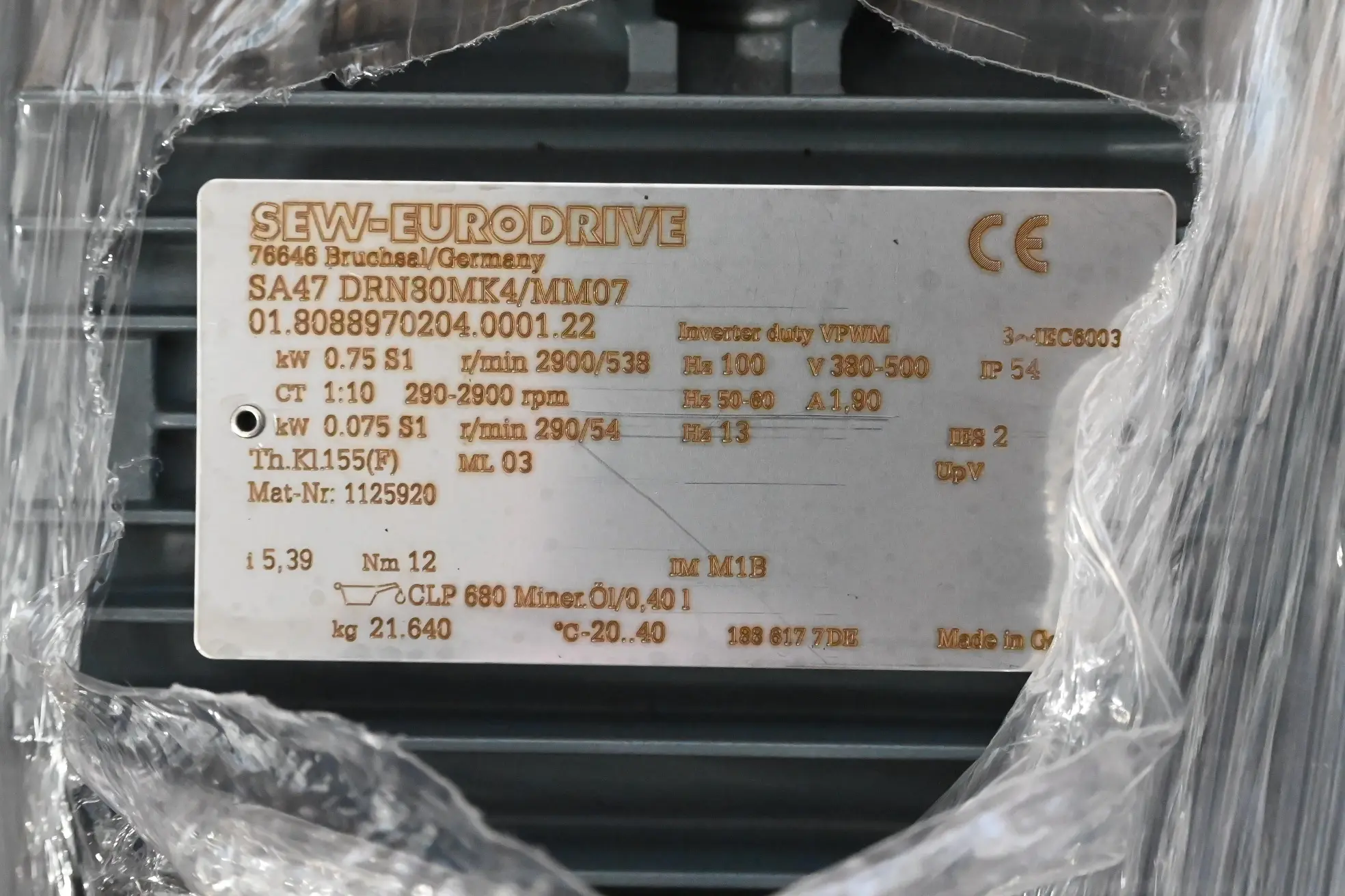 Produktfoto 1 von SEW-Eurodrive Getriebemotor SA47 DRN80MK4/MM07 ( SA47DRN80MK4/MM07 )