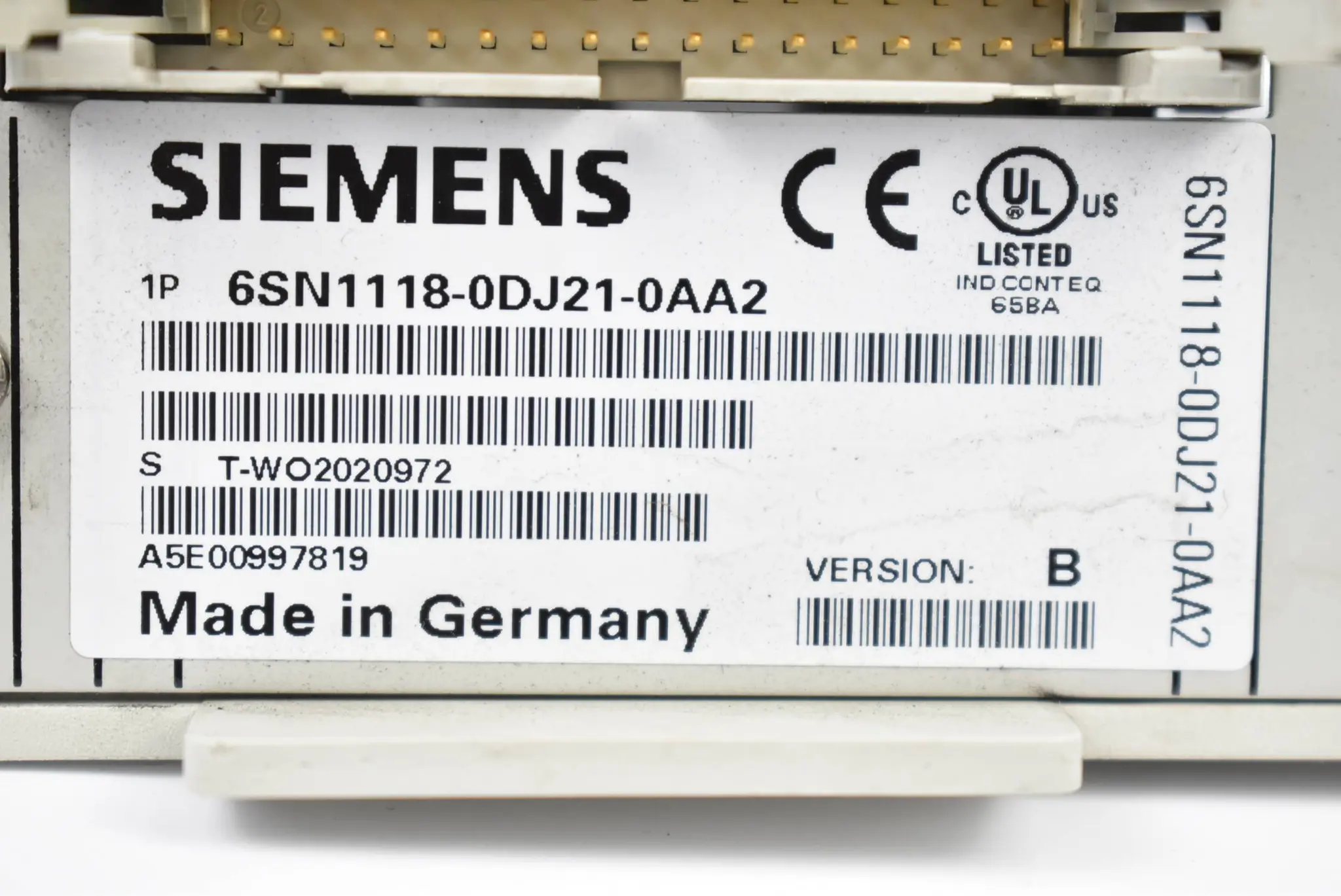 Produktfoto 1 von Siemens Digital Regelungseinschub 6SN1118-0DJ21-0AA2 ( 6SN1 118-0DJ21-0AA2 ) E.B