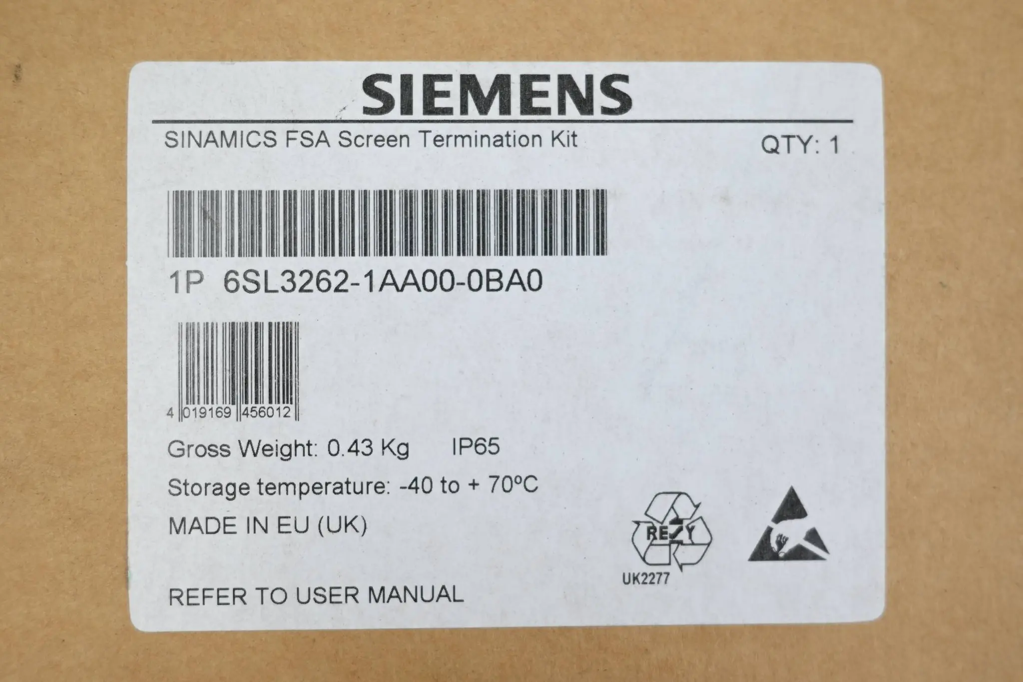 Produktfoto 1 von Siemens Sinamics Schirmanschlusssatz 6SL3262-1AA00-0BA0 ( 6SL3 262-1AA00-0BA0 )