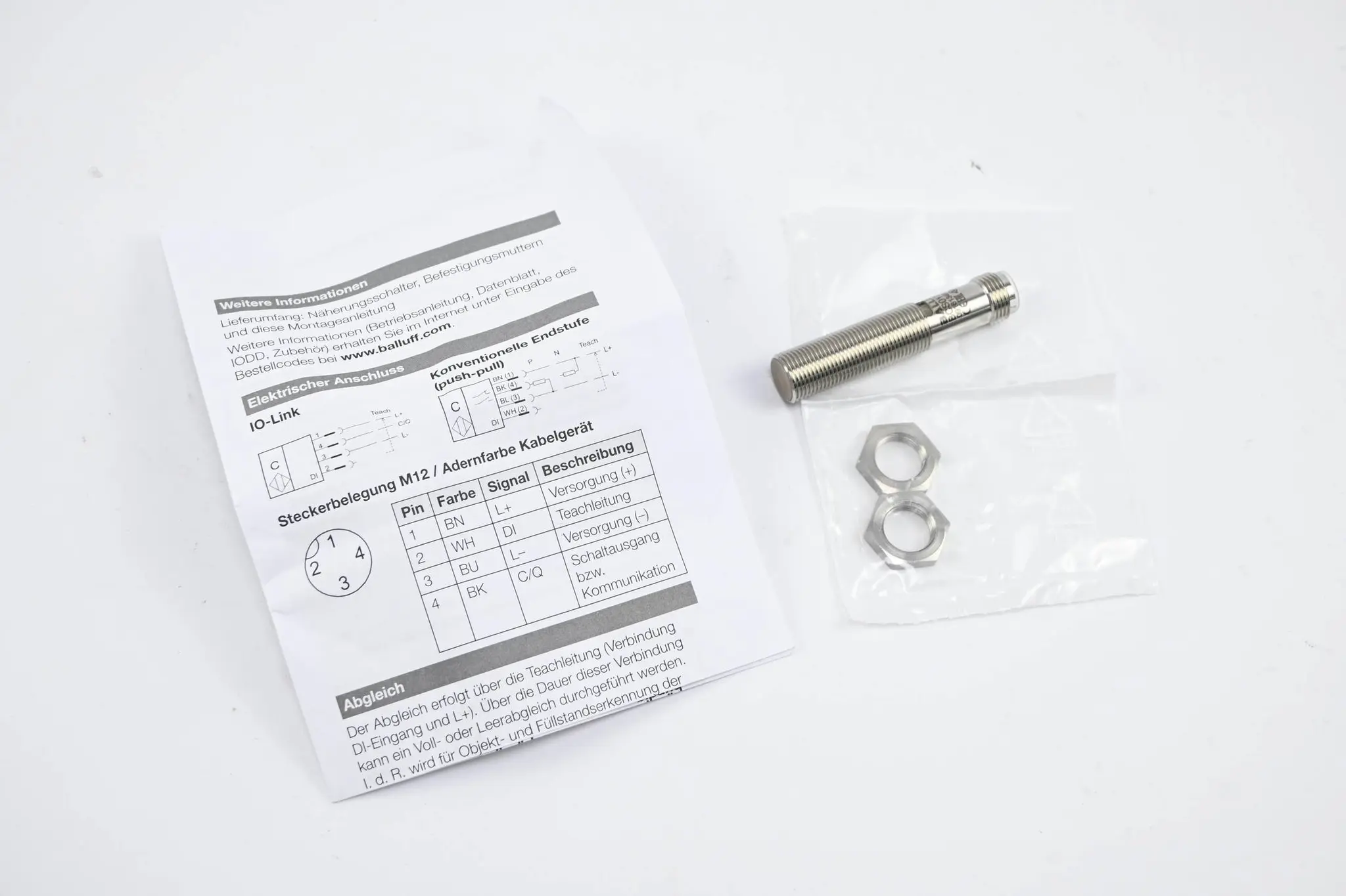 Produktfoto 1 von Balluff kapazitiver Näherungssensor BCS017M ( BCS M12K4D2-PIM50C-S04G )