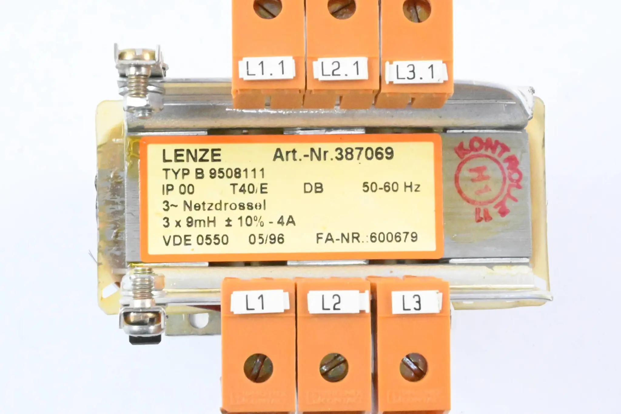 Produktfoto 1 von Lenze Netzdrossel Typ B 9508111 ( 387069 )