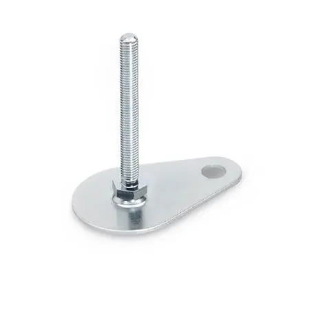 Produktfoto 1 von Stellfüße, Stahl, mit Befestigungslasche, Tropfenform