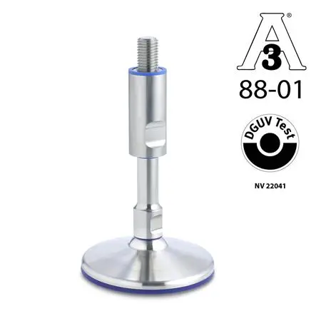 Produktfoto 1 von Stellfüße, Edelstahl, ohne Befestigungsbohrungen, Hygienic Design