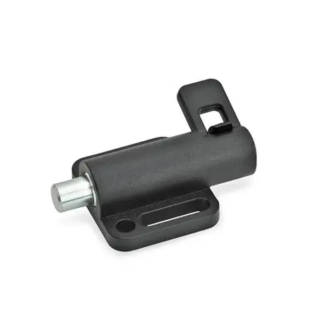 Produktfoto 1 von Federriegel, Führung Zink-Druckguss / Raststift Stahl, mit Anschraubflansch