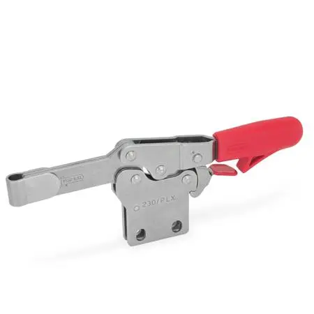 Produktfoto 1 von Schnellspanner, Edelstahl, Spannhebel horizontal, mit Verriegelung, mit senkrechtem Fuß