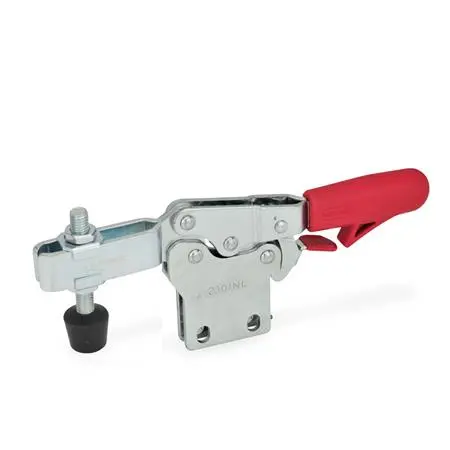 Produktfoto 1 von Schnellspanner, Stahl, Spannhebel horizontal, mit Verriegelung, mit senkrechtem Fuß
