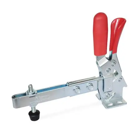 Produktfoto 1 von Schnellspanner, Stahl, Spannhebel vertikal, mit Verriegelung, mit waagrechtem Fuß, mit verlängertem Spannarm
