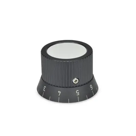 Produktfoto 1 von Drehknöpfe, Aluminium, schwarz eloxiert
