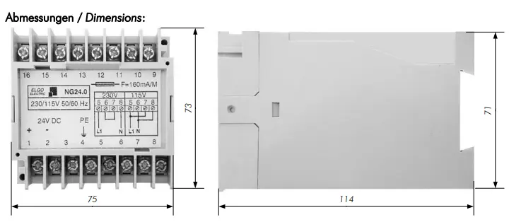 Produktfoto 1 von ELGO NG 24.0 Power supply (24V DC/600mA)