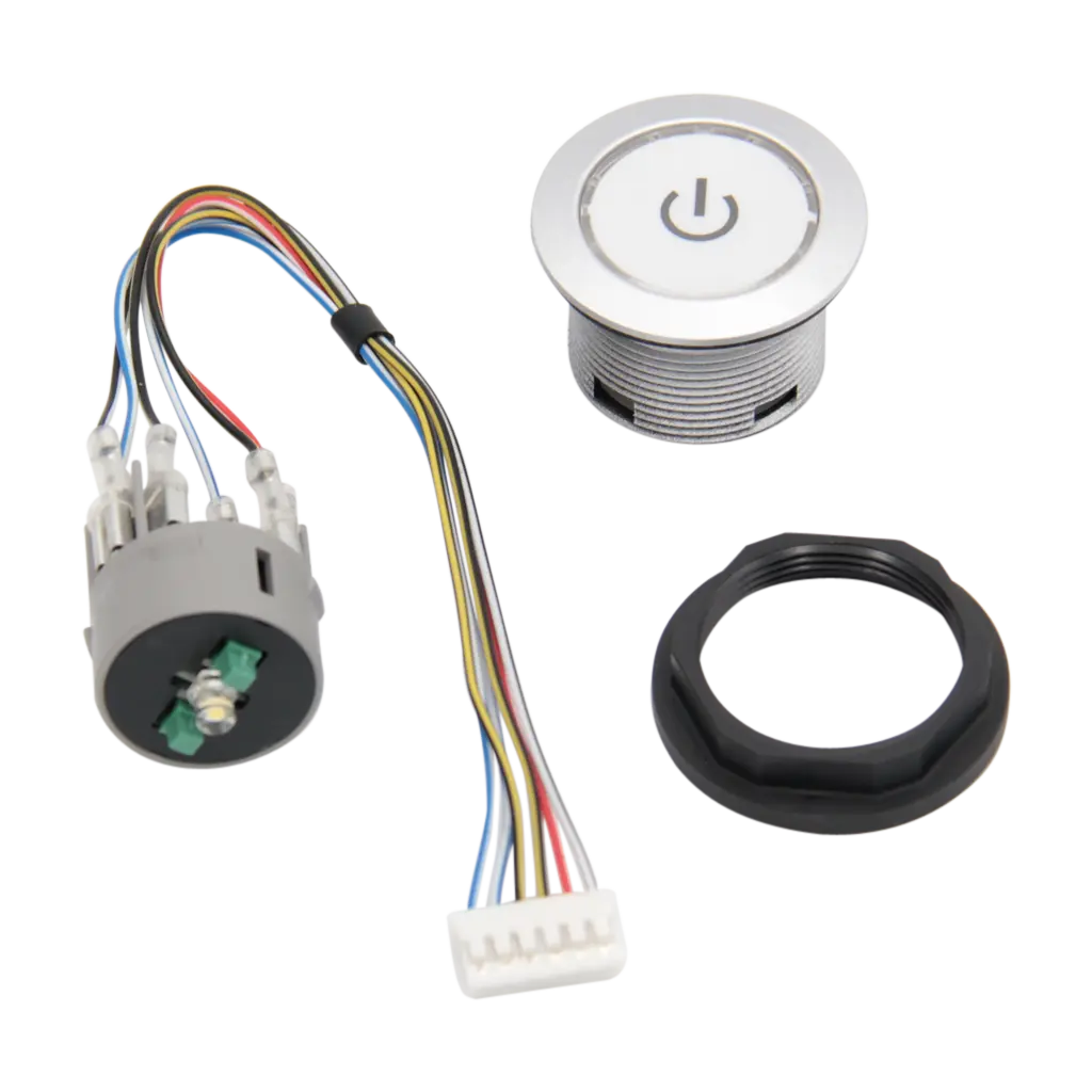 Switch with push-button service set, illuminated.