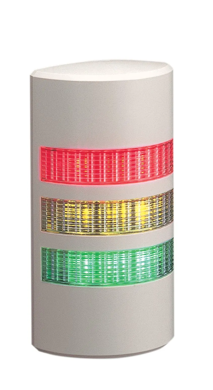 Produktfoto 1 von Signal tower, 3 tiers, light gray, 24VDC/24VAC, direct mount, cable